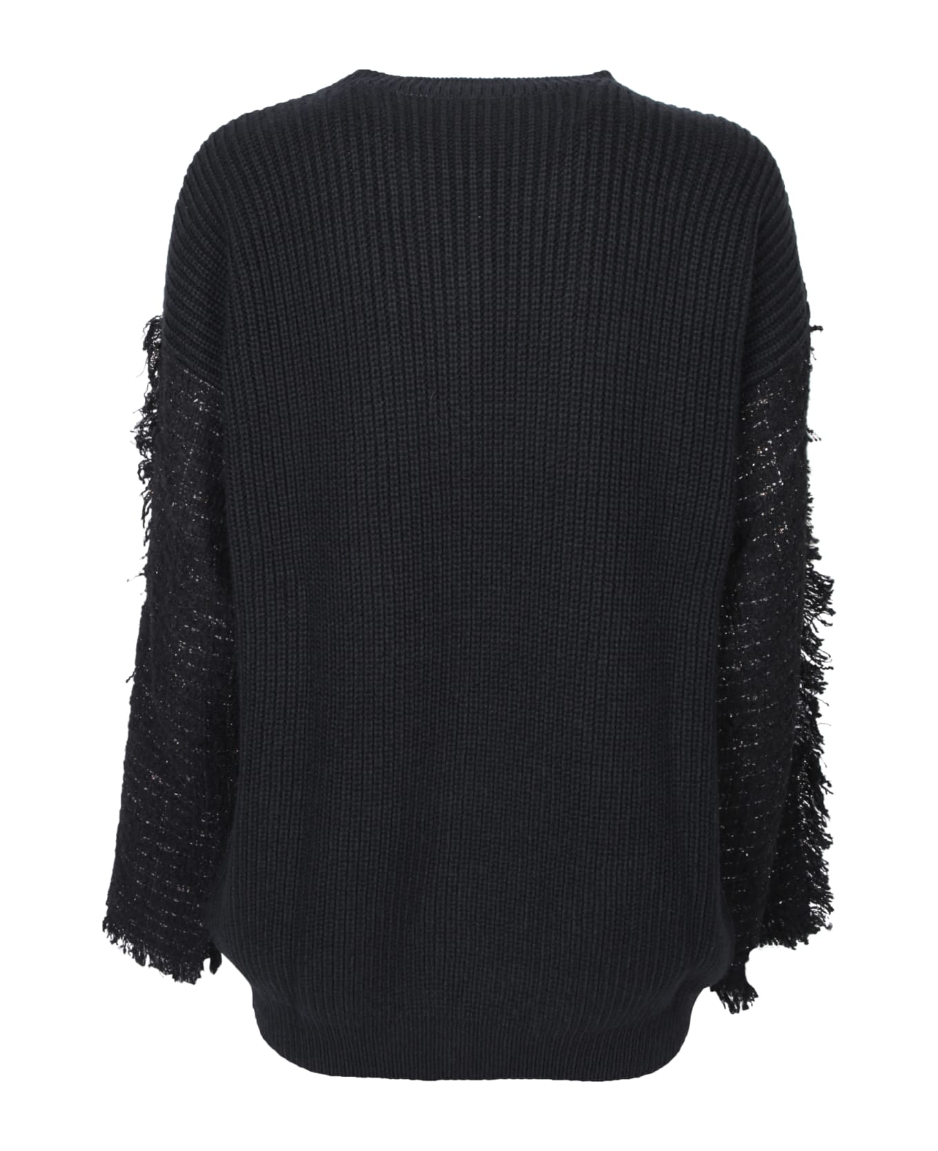 MSGM Fringes Details Black Sweater - Black