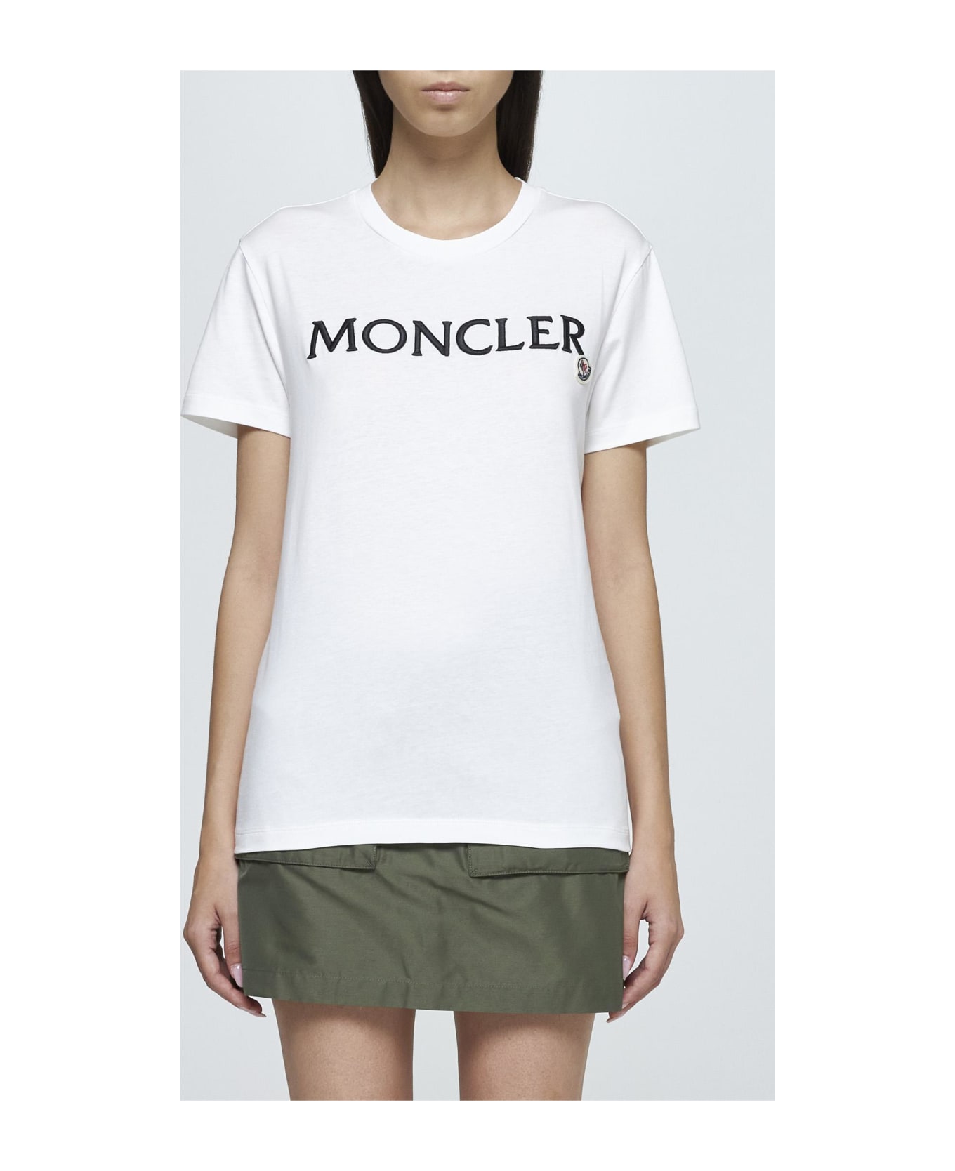 Moncler Logo Cotton T-shirt - Bianco