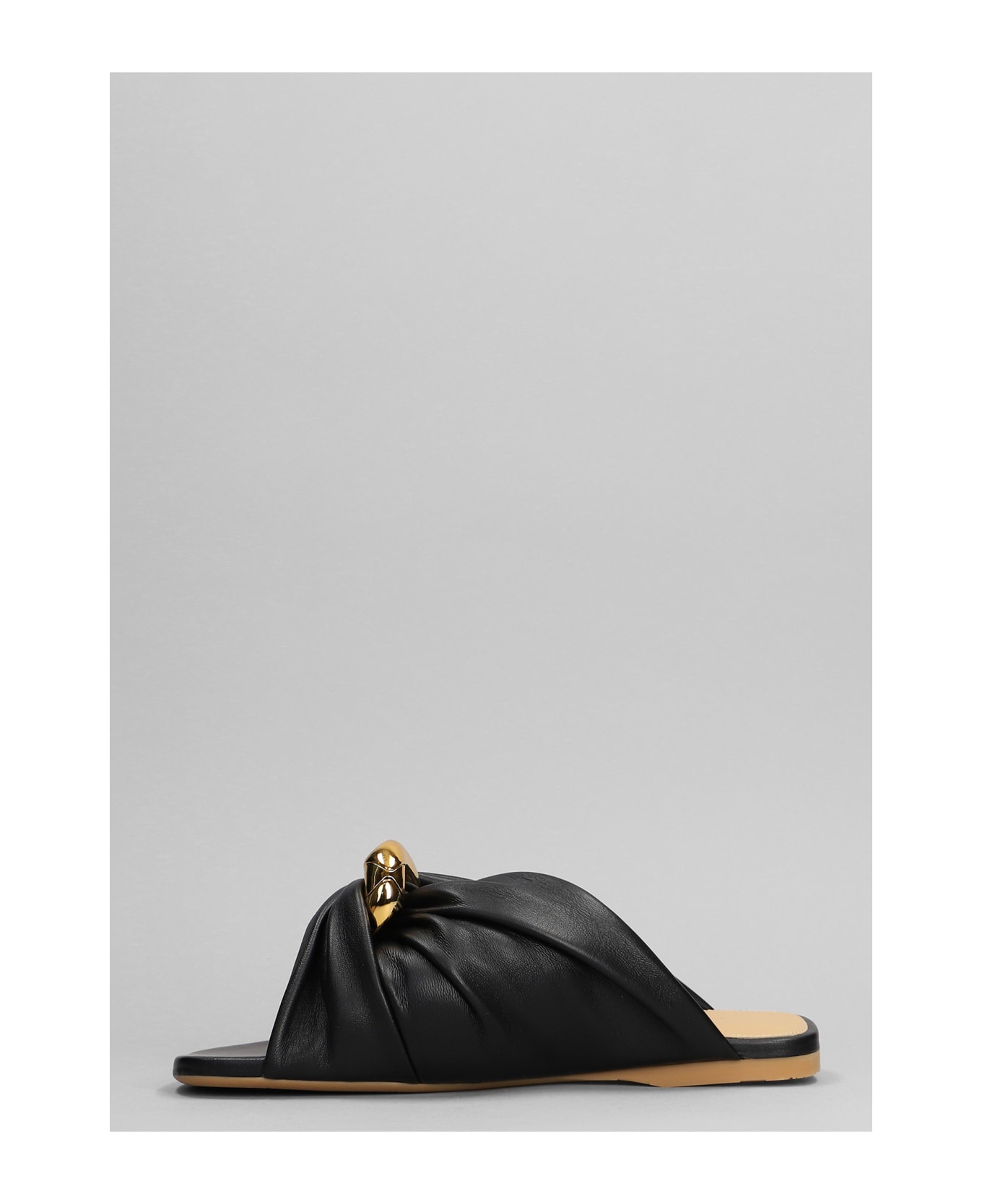 J.W. Anderson Corner Heel Flats In Black Leather - black