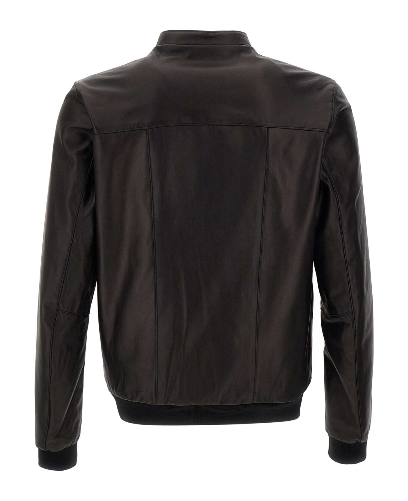 Mono "art Lucky" Leather Jacket - BLACK レザージャケット