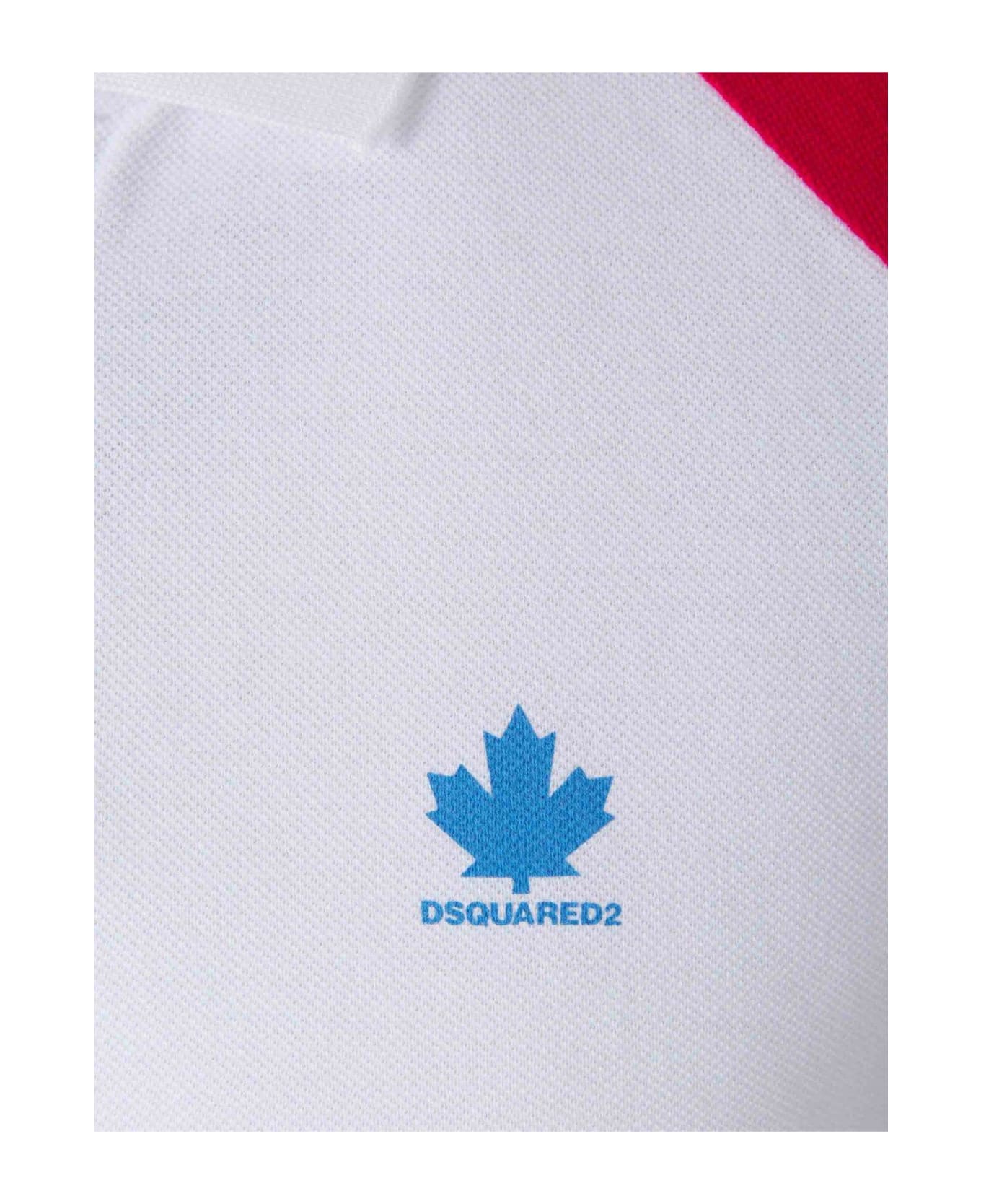 Dsquared2 Logo Detailed Short Sleeved Polo Shirt - White