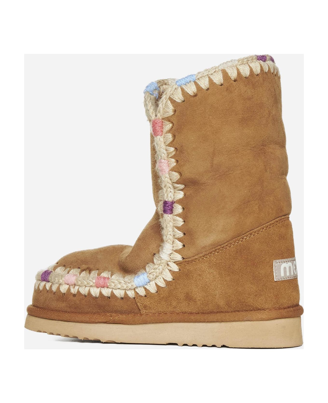 Mou Eskimo Suede And Shearling Ankle Boots - Brown ブーツ
