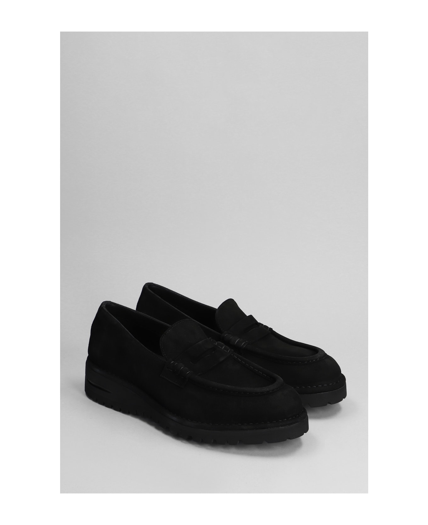 Giorgio Armani Loafers In Black Suede - black