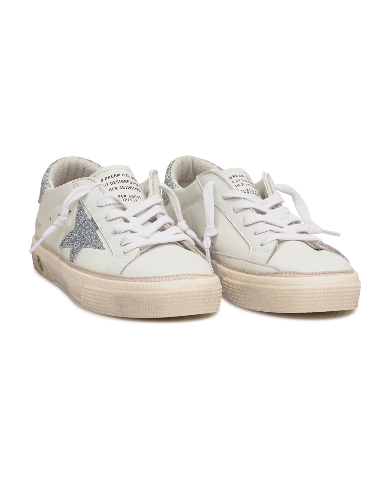 Golden Goose May Upper Sneaker - OPTIC WHITE/SILVER 10449