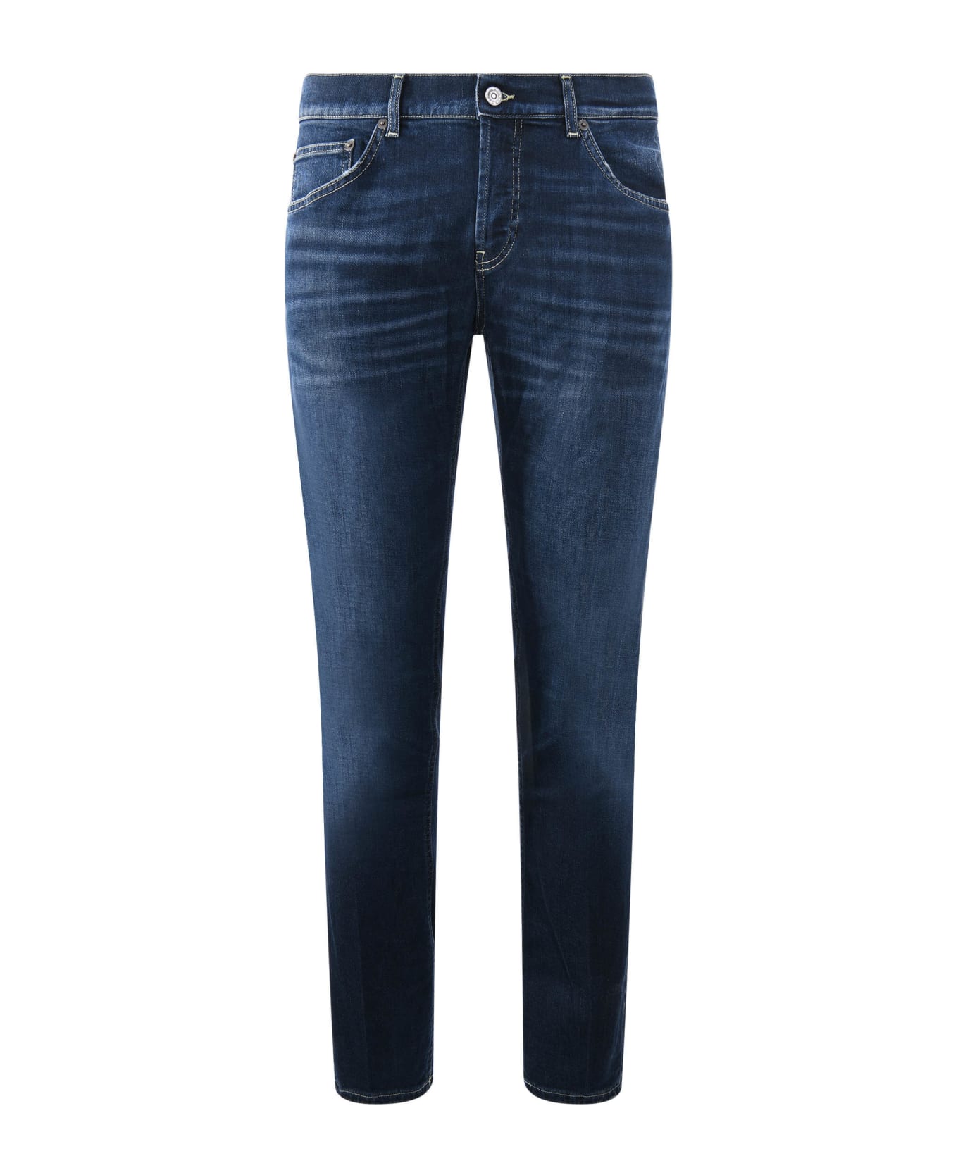 Dondup Mius Slim Fit Jeans In Dark Blue Stretch Denim - Blue デニム