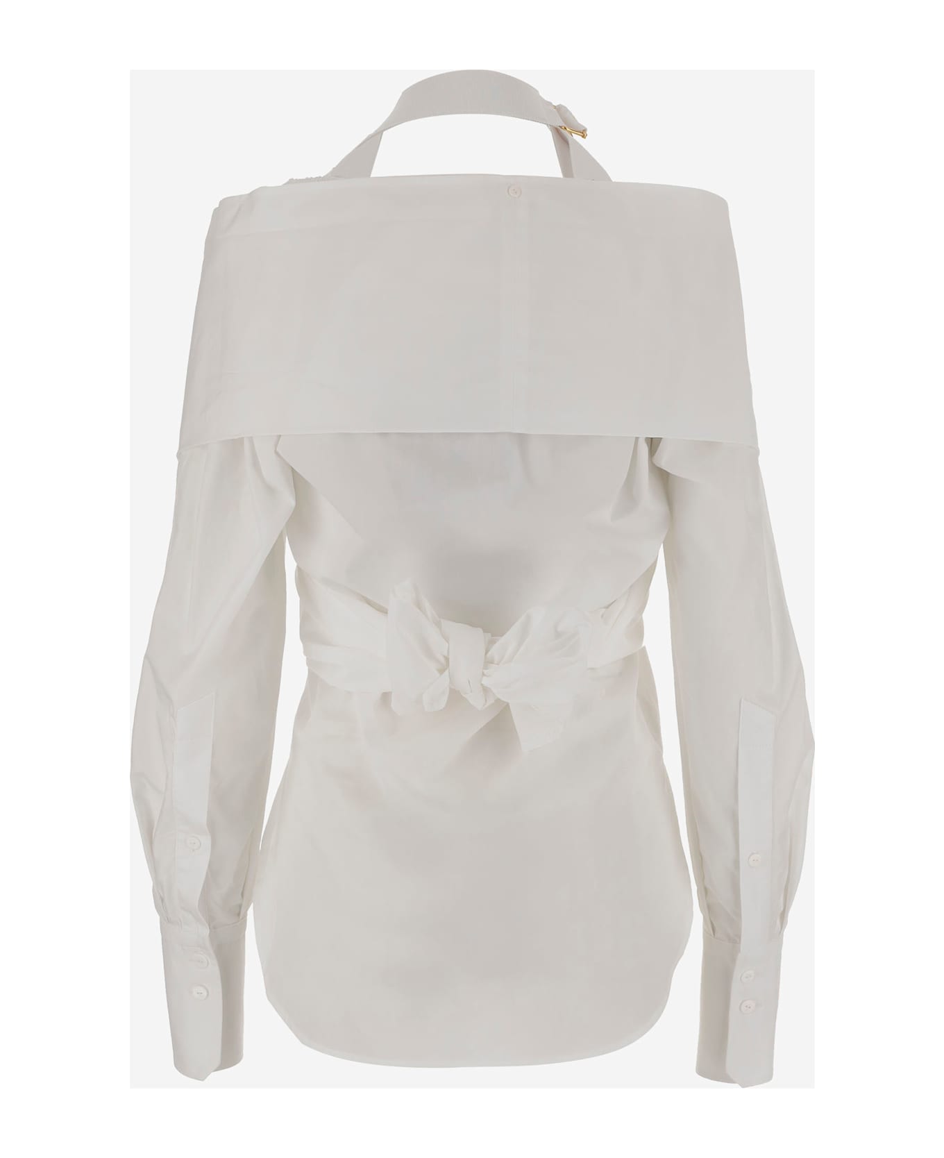 Patou Crossbanded Bluse In Recycled Nylon - White