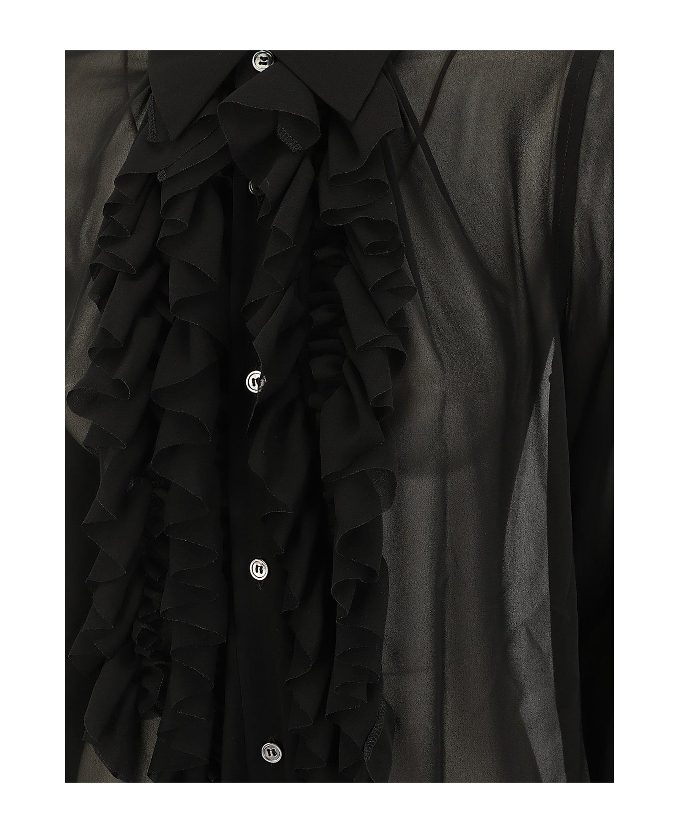 Comme Des Garçons Homme Plus Ruffled Crepe Shirt - White