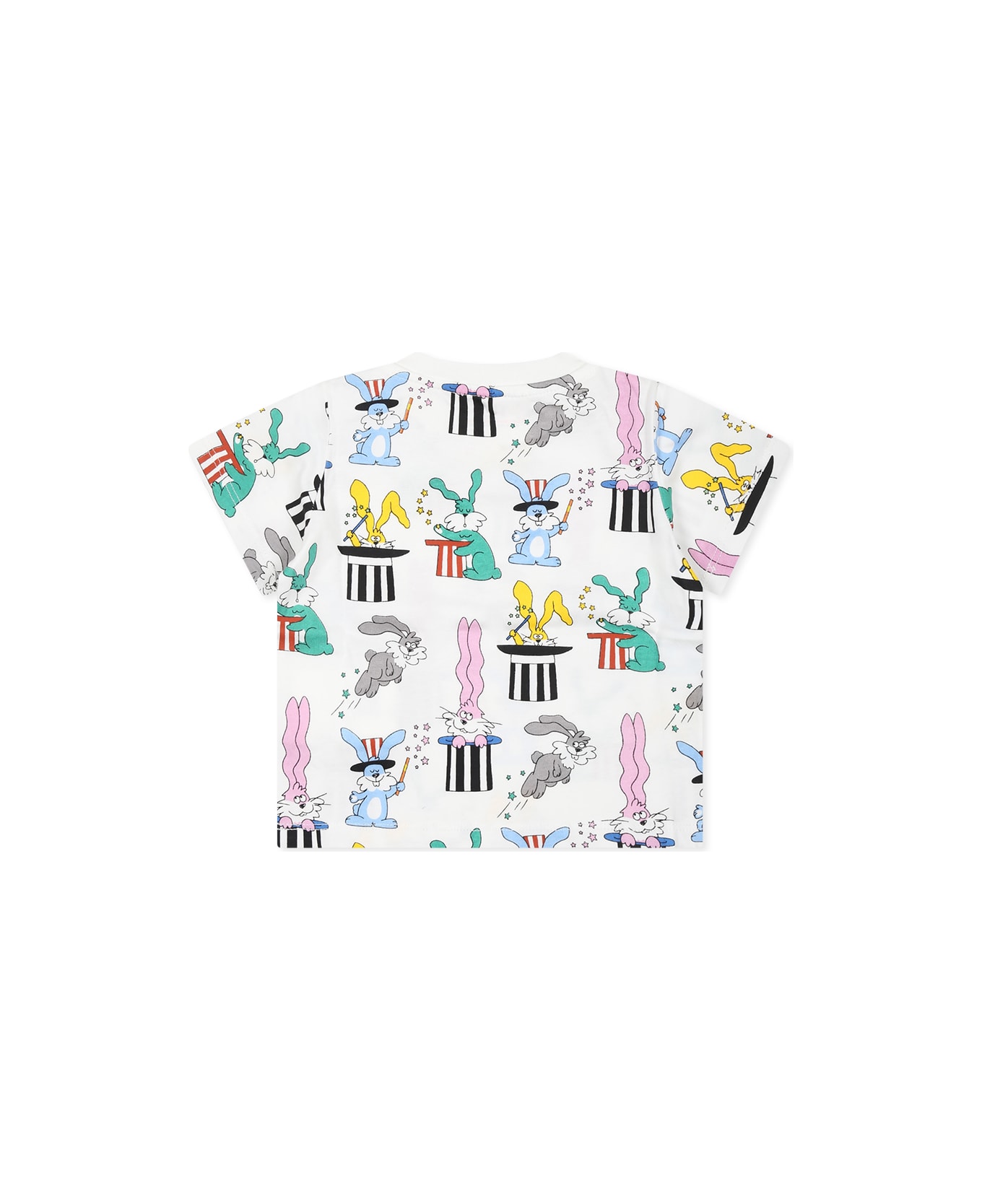 Stella McCartney Kids White T-shirt For Baby Boy With Rabbit - White