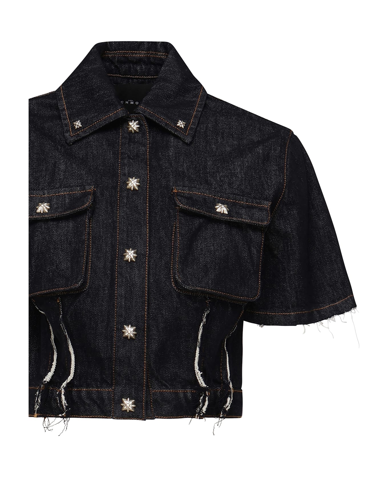 John Richmond Short Denim Shirt - Blue