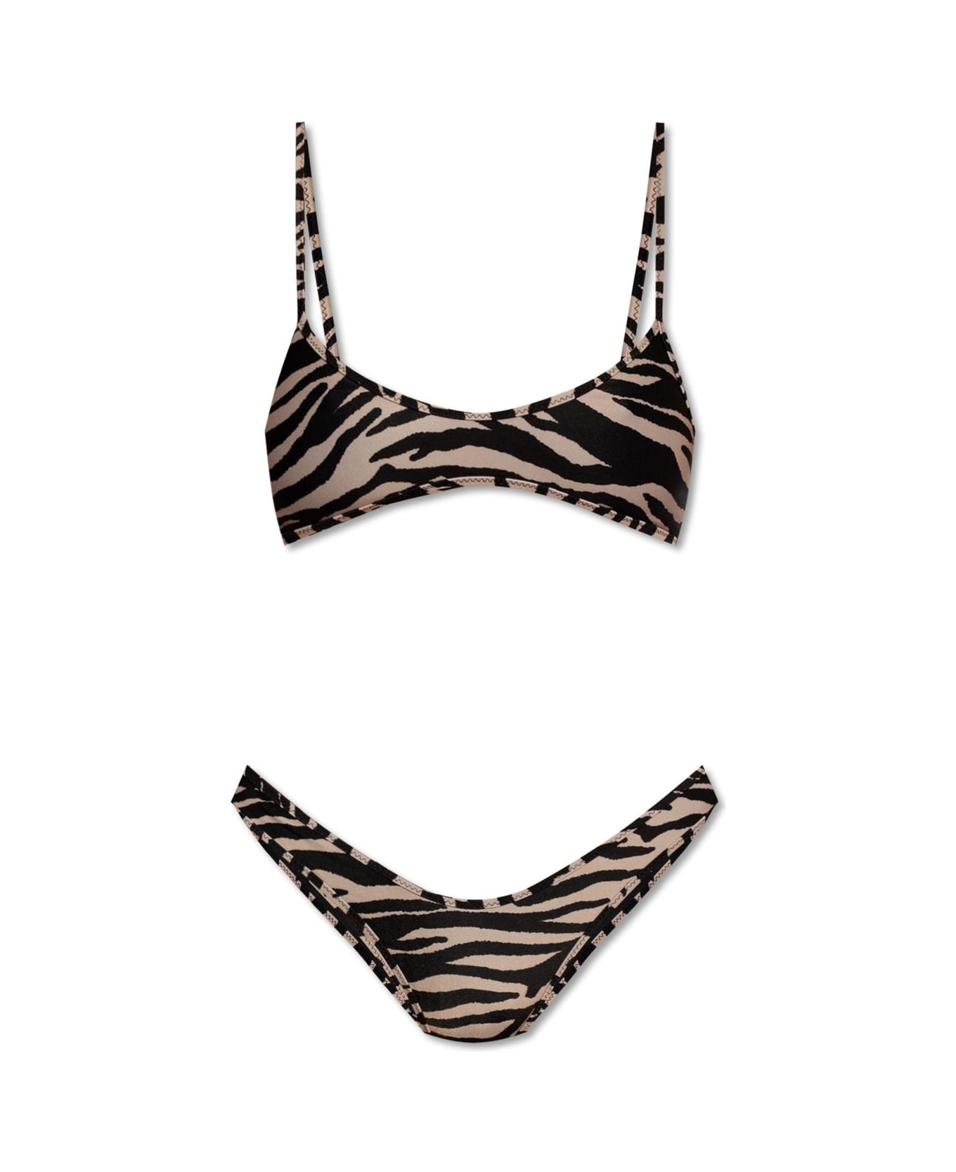 The Attico 'join Us At The Beach' Collection Two-piece Swimsuit - Brown
