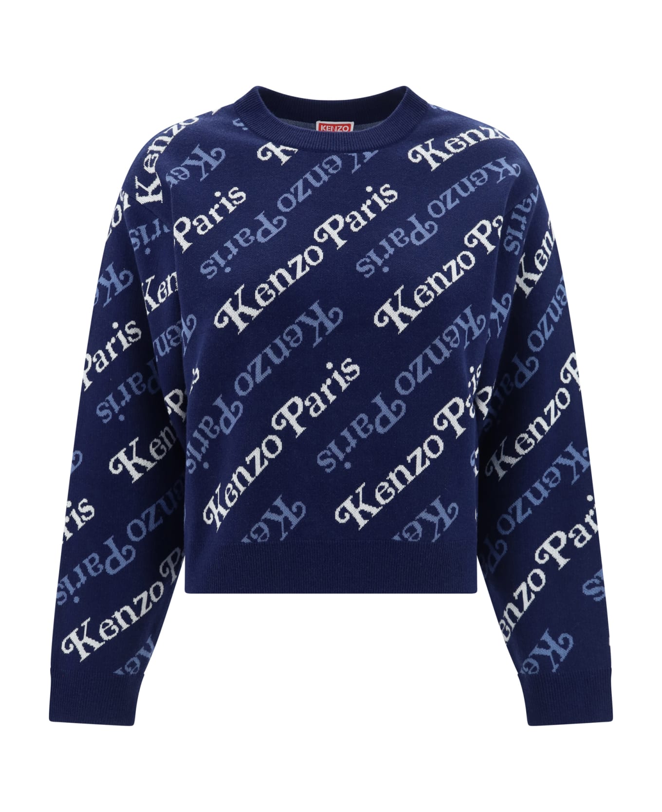 Kenzo All Over Logo Sweater - Midnight Blue フリース