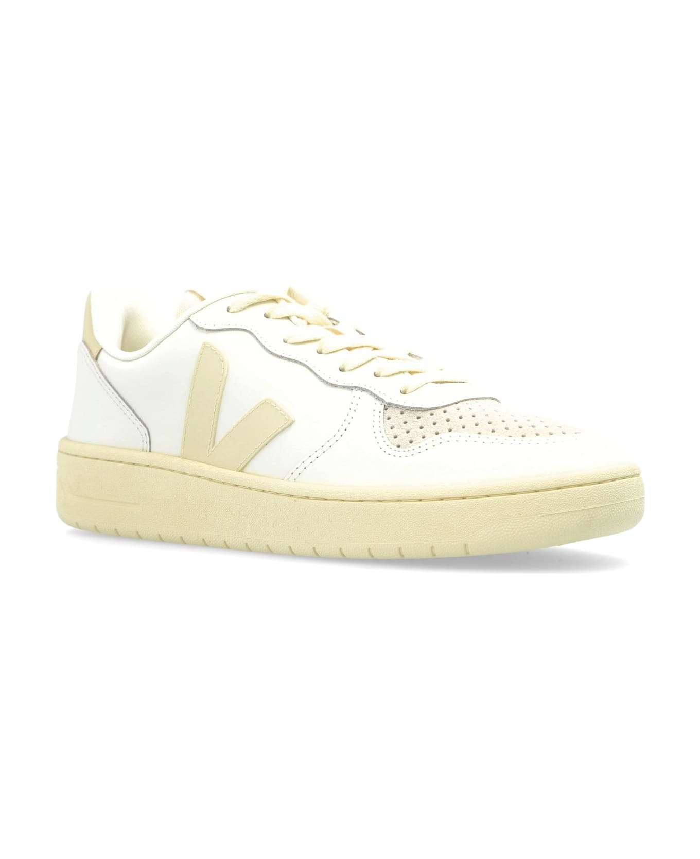 Veja Sports Shoes `v-10 Prime Leather` - PURE_CALCAIRE