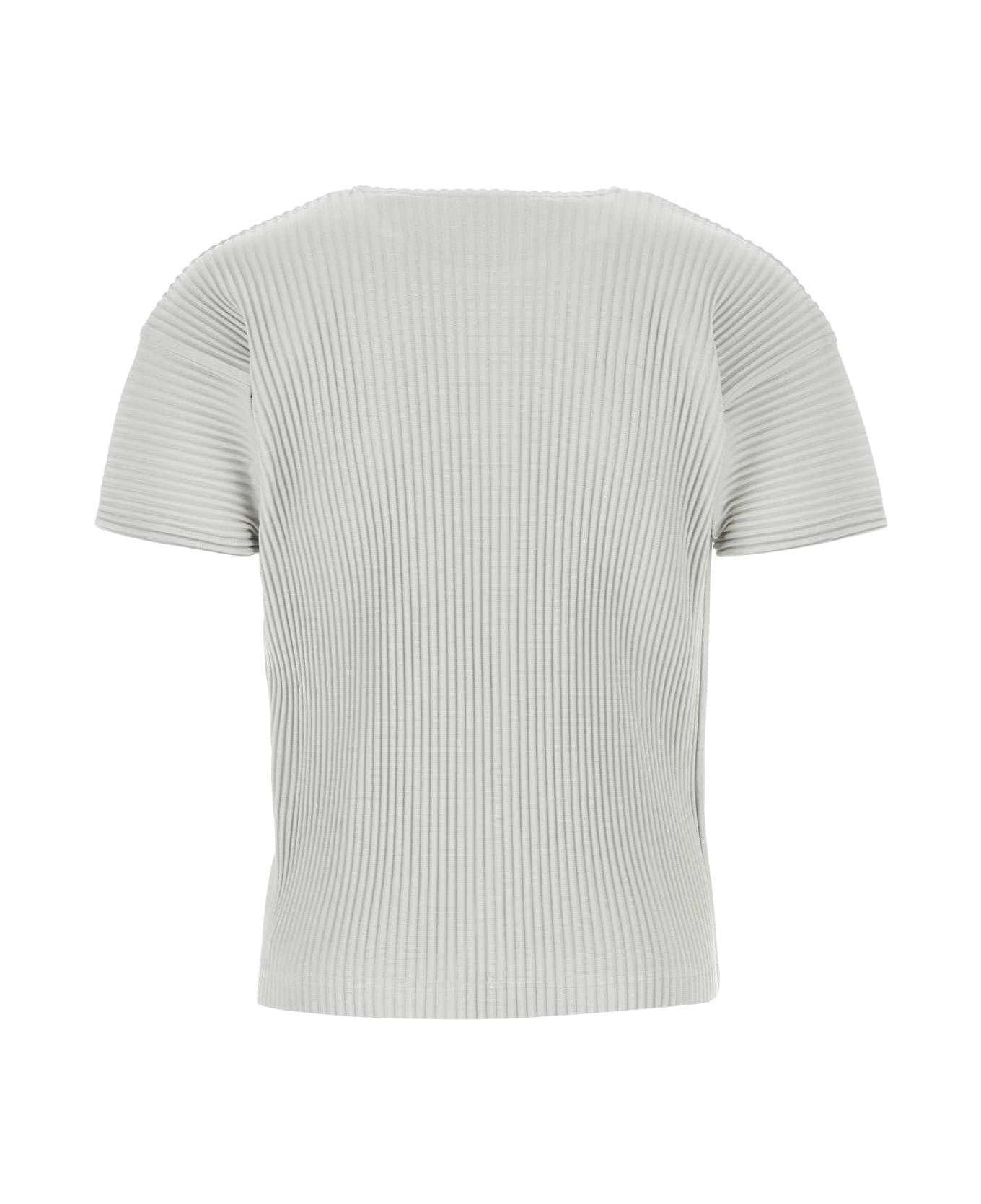 Homme Plissé Issey Miyake U-neck Short-sleeved T-shirt - Light Grey