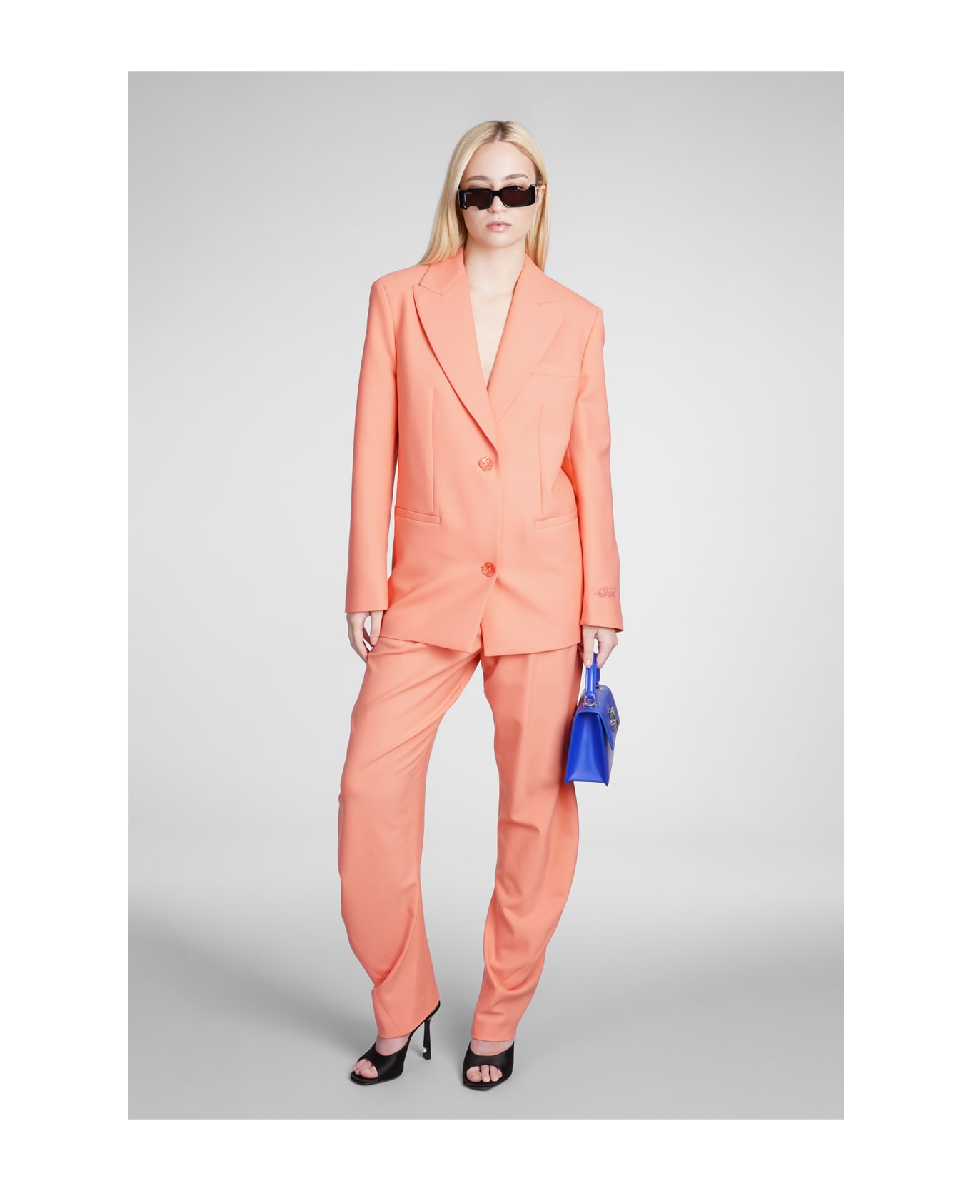 Off-White Tomboy Single-breasted Long-sleeved Blazer - CORAL