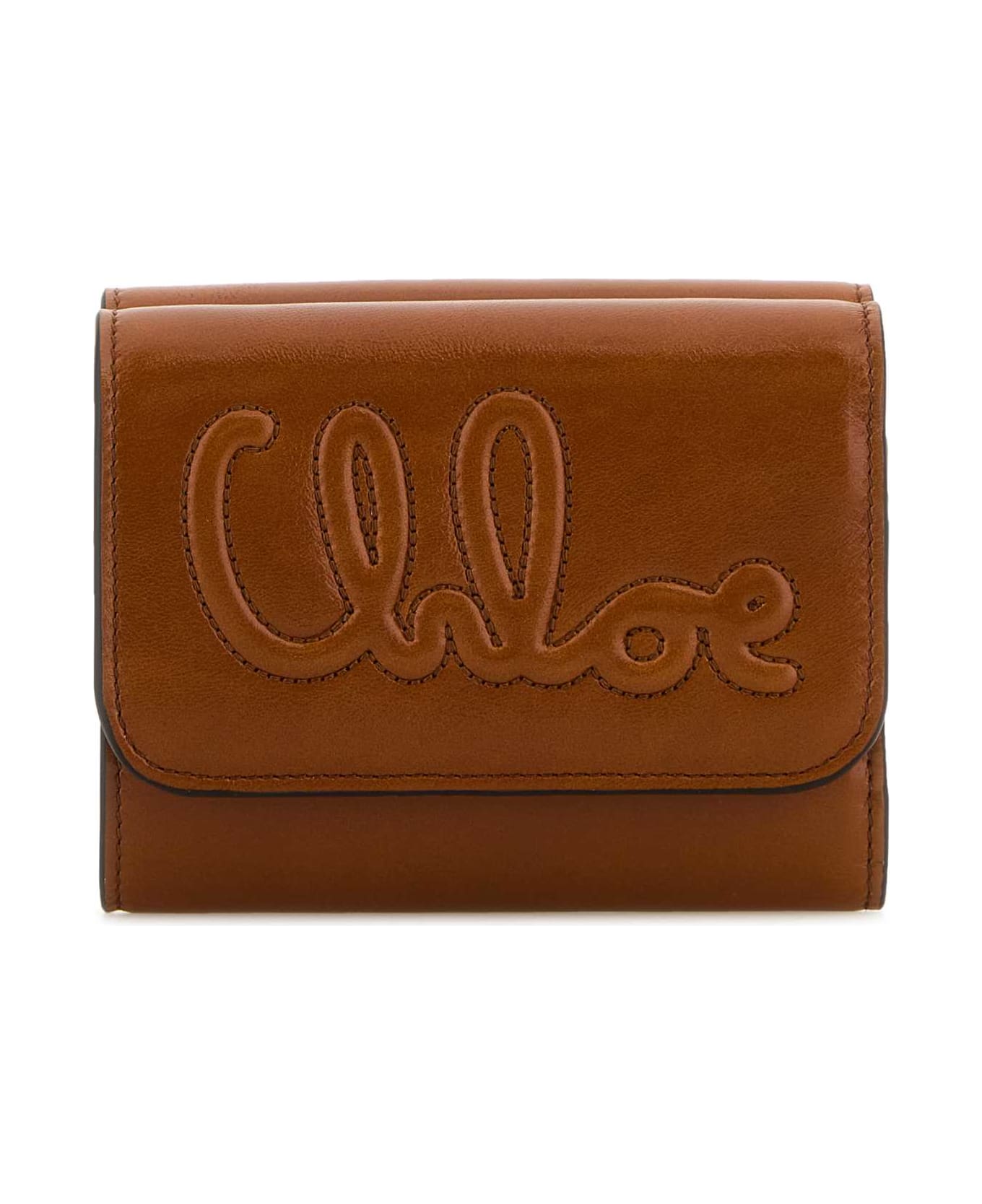 Chloé Caramel Leather Wallet - CLAYBROWN