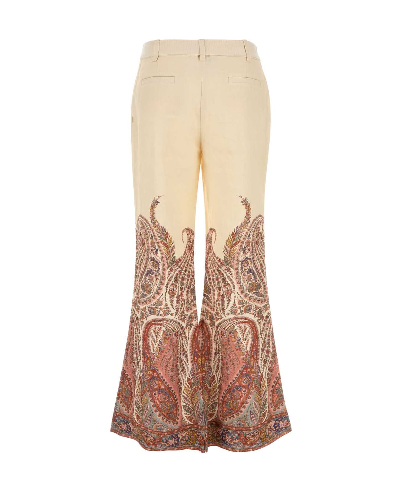 Zimmermann Printed Linen Rhiannon Pant - CREAMPAISLEY