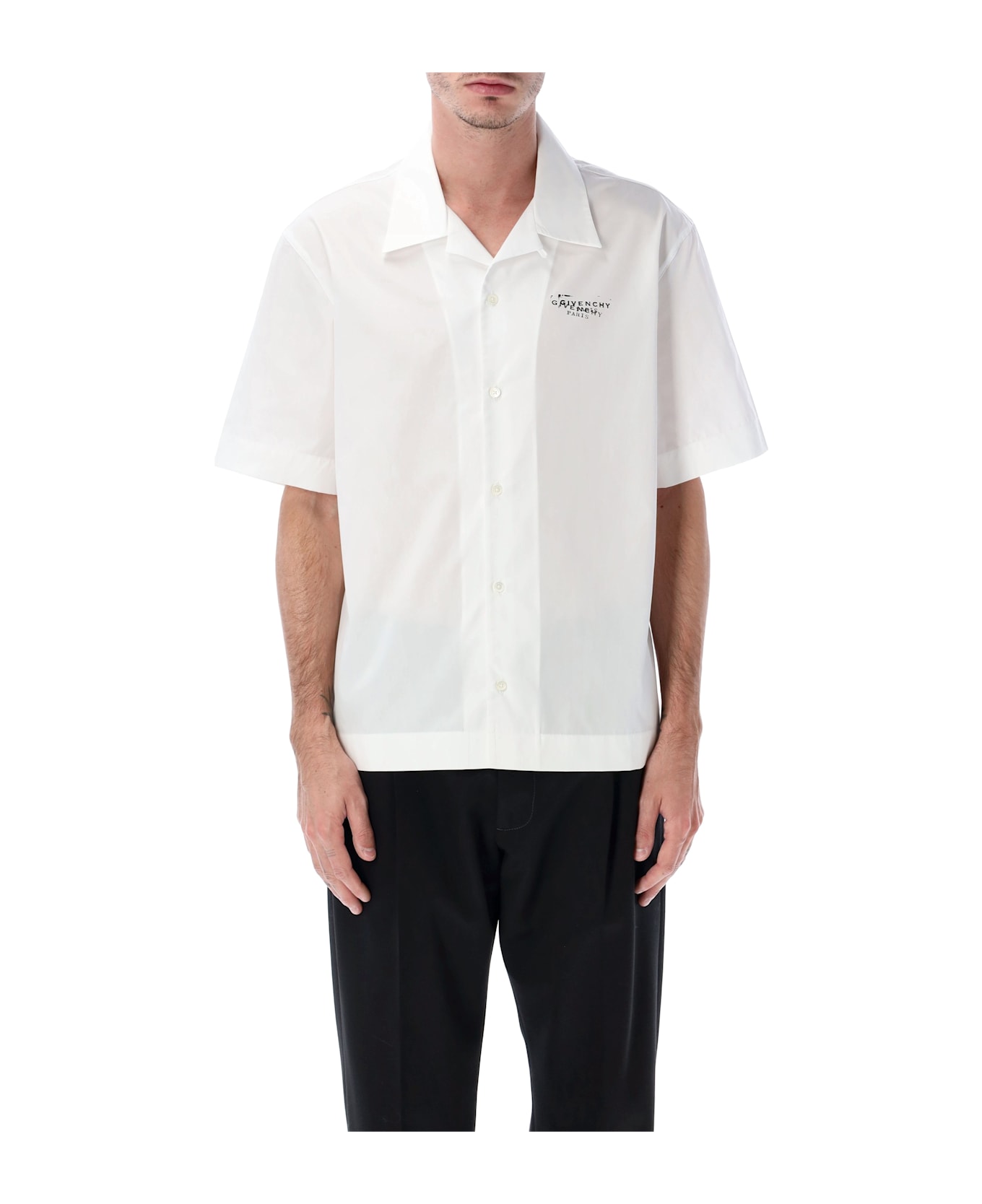 Givenchy Poplin Shirt With Stamp Print - WHITE