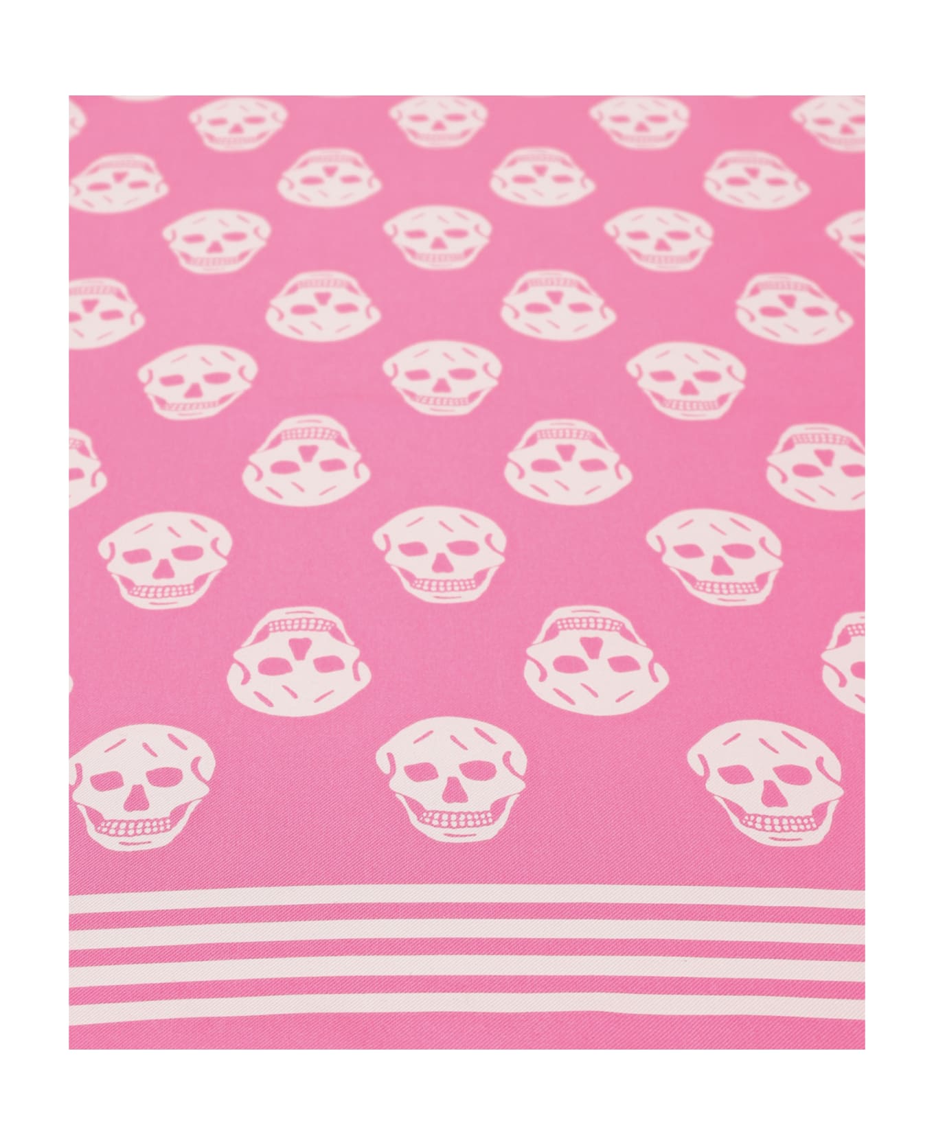 Alexander McQueen Pink Silk Scarf With Skull Pattern - Rosa スカーフ＆ストール