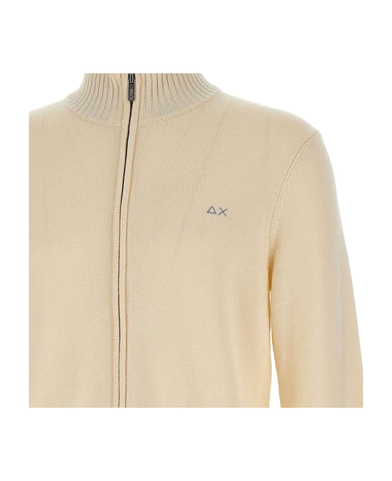 Sun 68 High-neck Zip-up Cardigan Sun 68 - CREAM