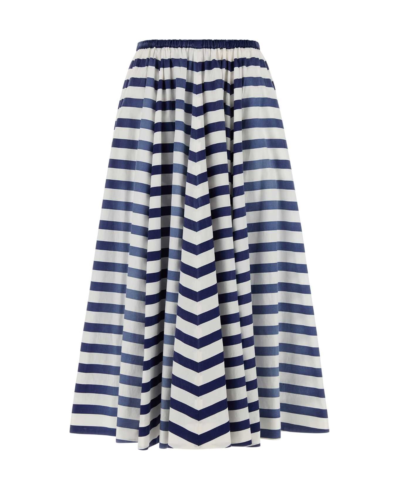 Prada Printed Poplin Skirt - BLEU