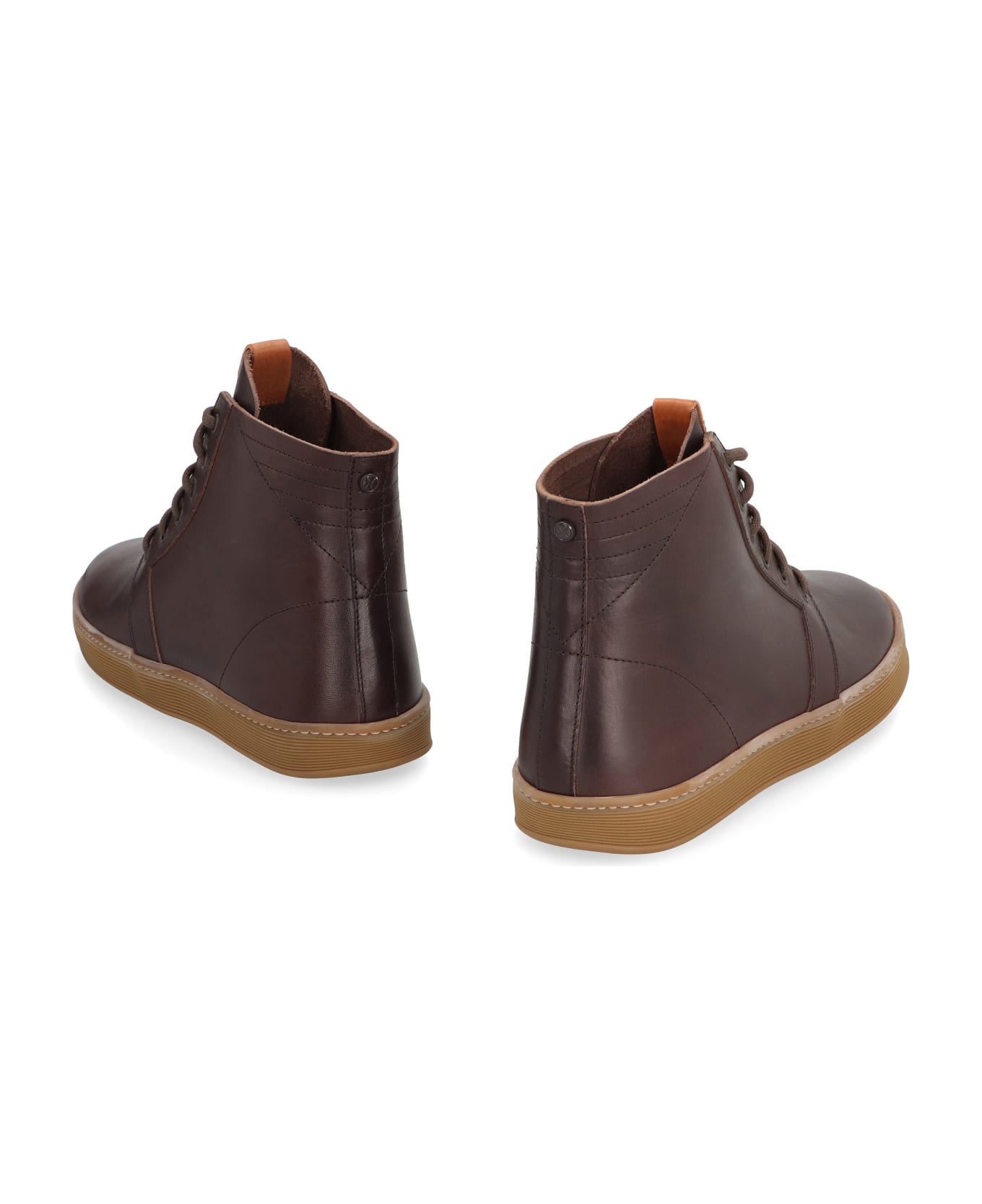 Volta Leather High-top Sneakers - brown