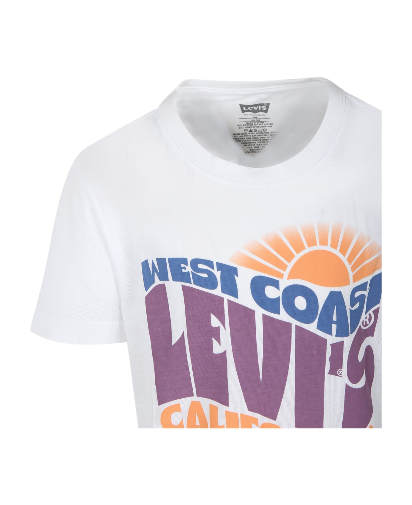 Levi's White T-shirt For Girl With Logo - White Tシャツ＆ポロシャツ