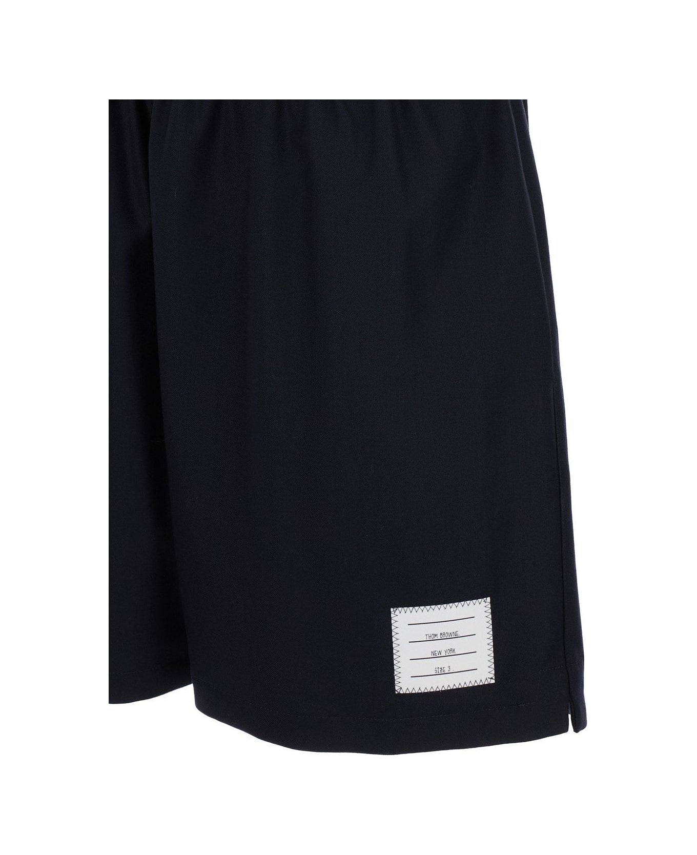 Thom Browne Logo-patch Shorts - BLUE
