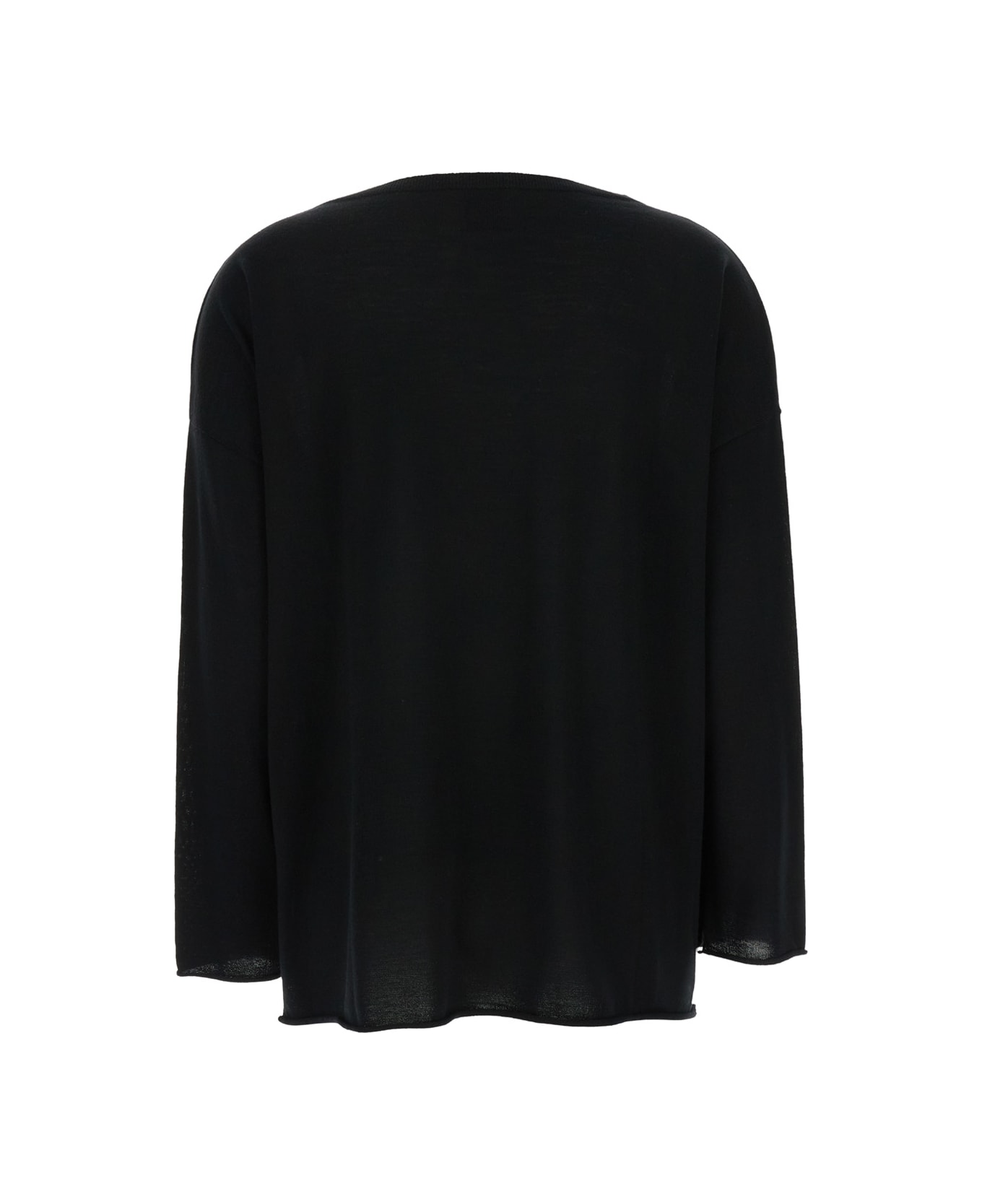 Allude Black Pullover With Boart Neckline In Wool Woman - Black
