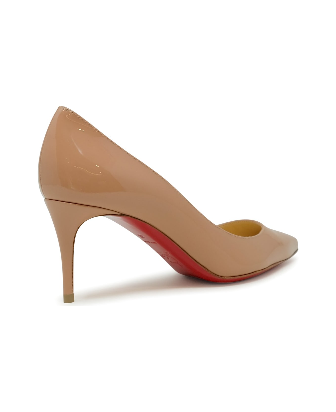 Christian Louboutin Nude Patent Kate 70 Pumps - NUDE