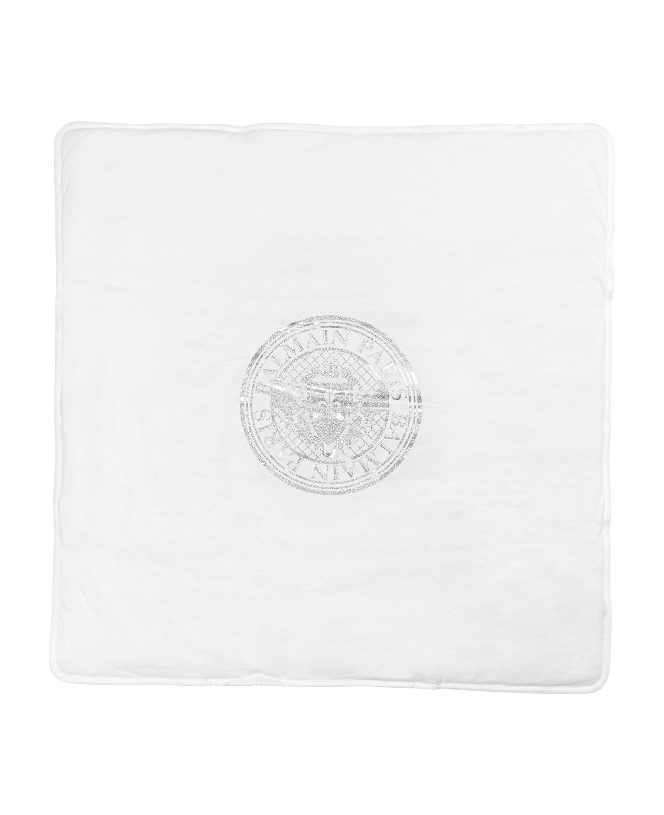 Balmain Blanket With Logo - White