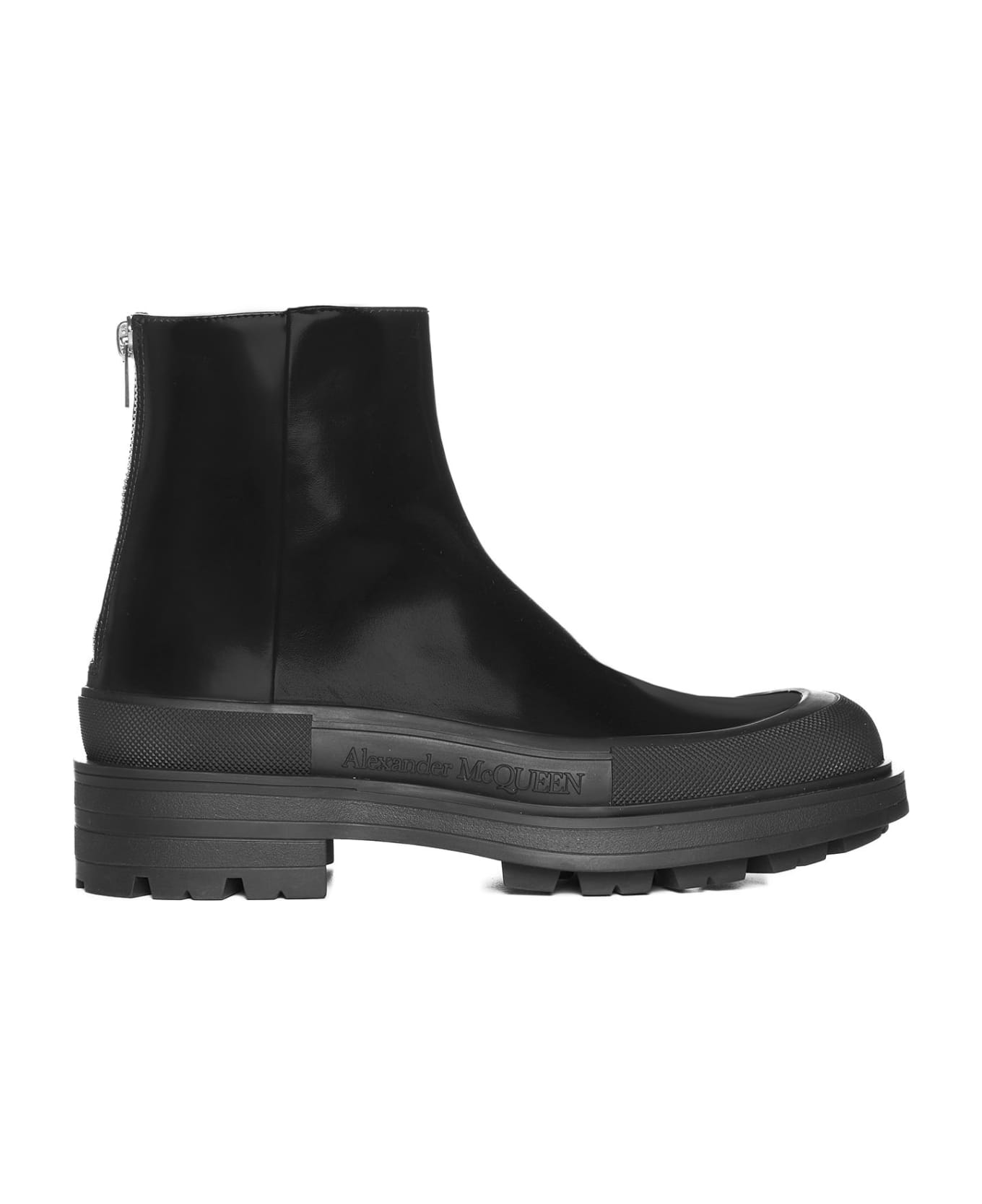 Alexander McQueen Zipped Ankle Boots - Black