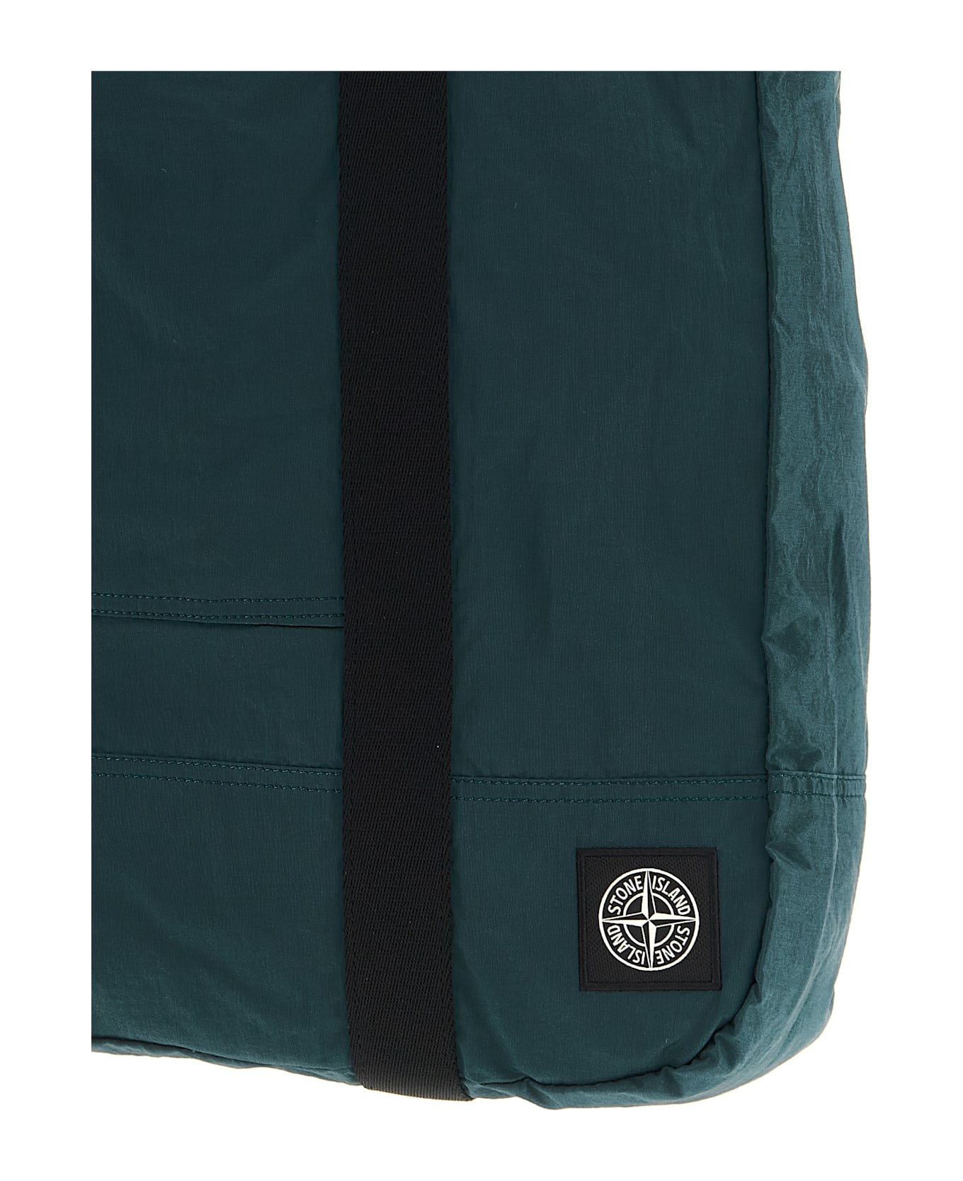 Stone Island Logo Patch Shopping Bag - Green
