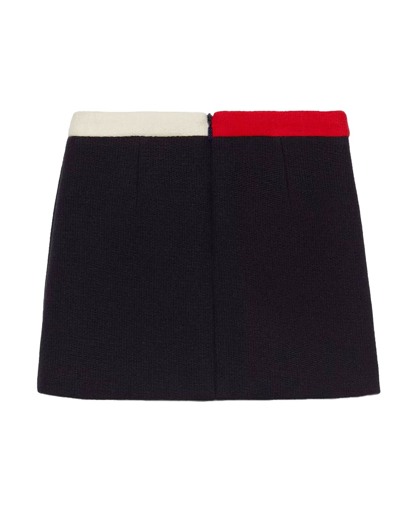 Gucci Does Knitted Navy Blue Wool Skirt - Blu