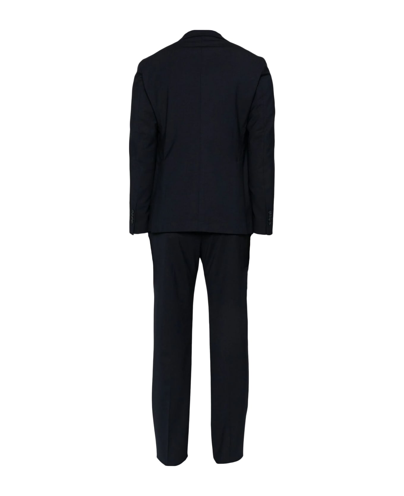 Tagliatore Navy Blue Single-breasted Wool Suit - Blue