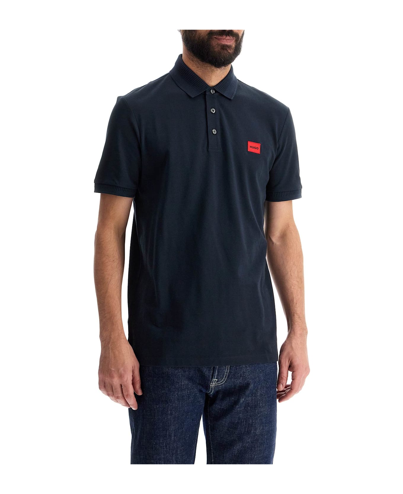 Hugo Boss Polo Shirt With Logo Label - BLUE