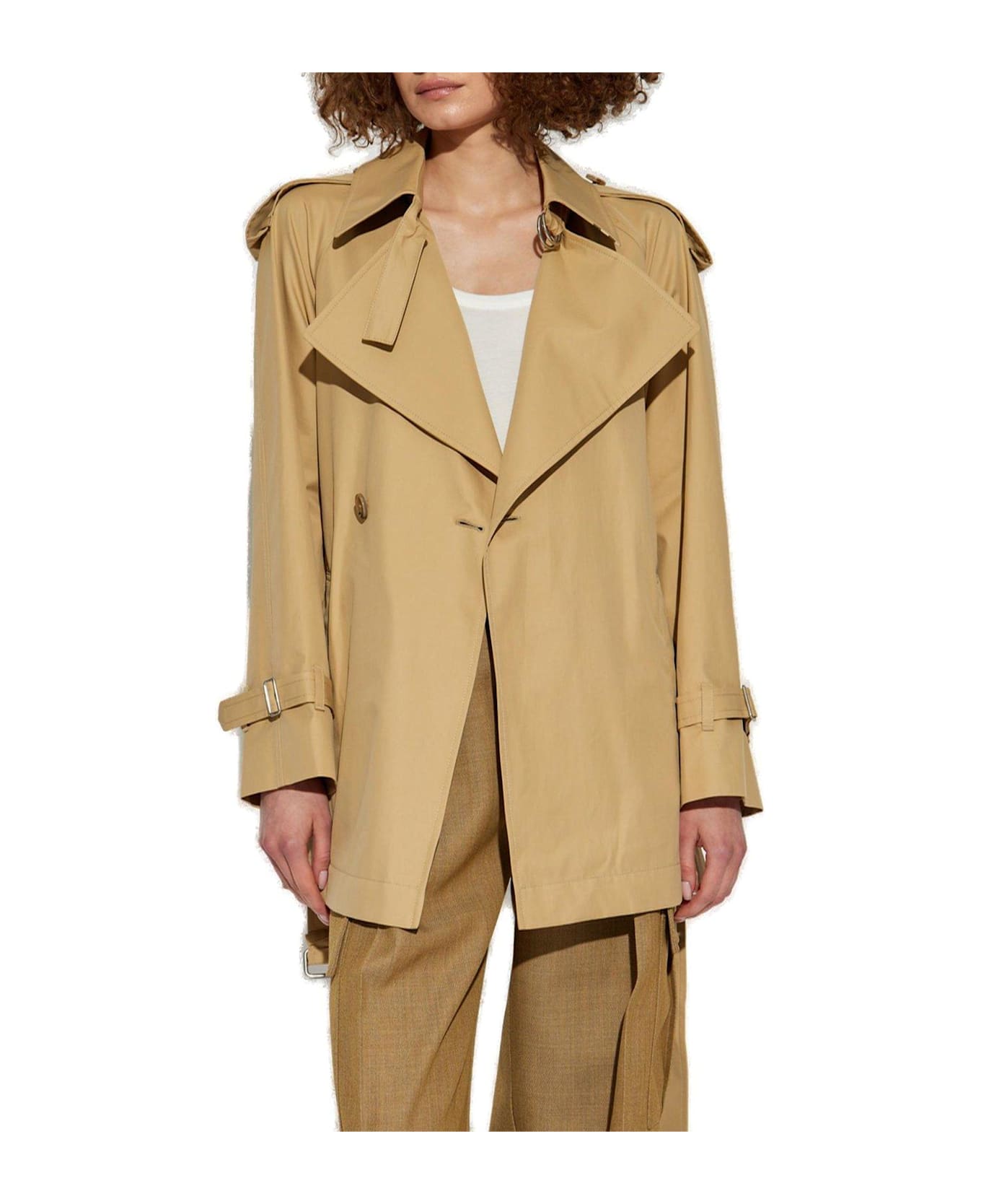 Burberry Belted Waist Trench Coat - Flax