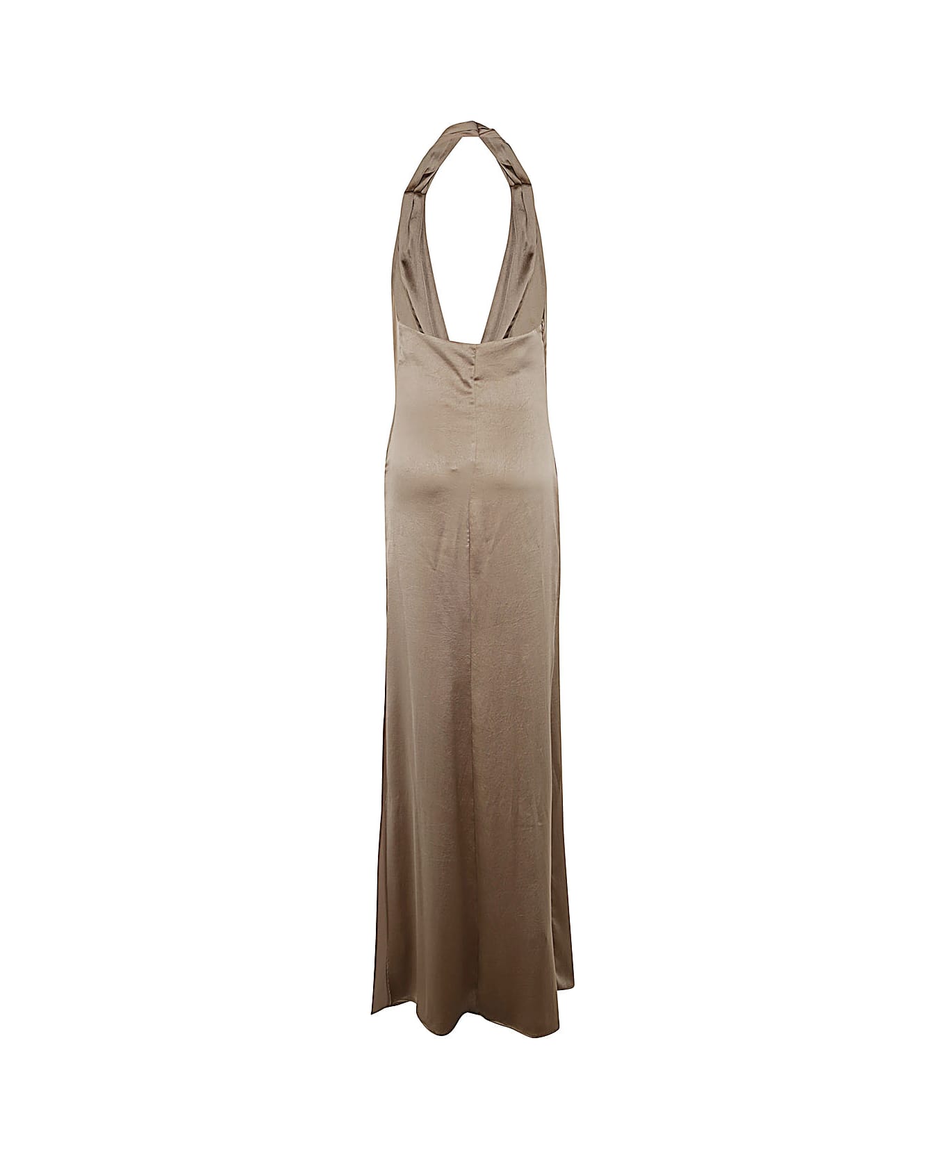 Blumarine 4a110a Dress In Satin - Sandy Grey ワンピース＆ドレス