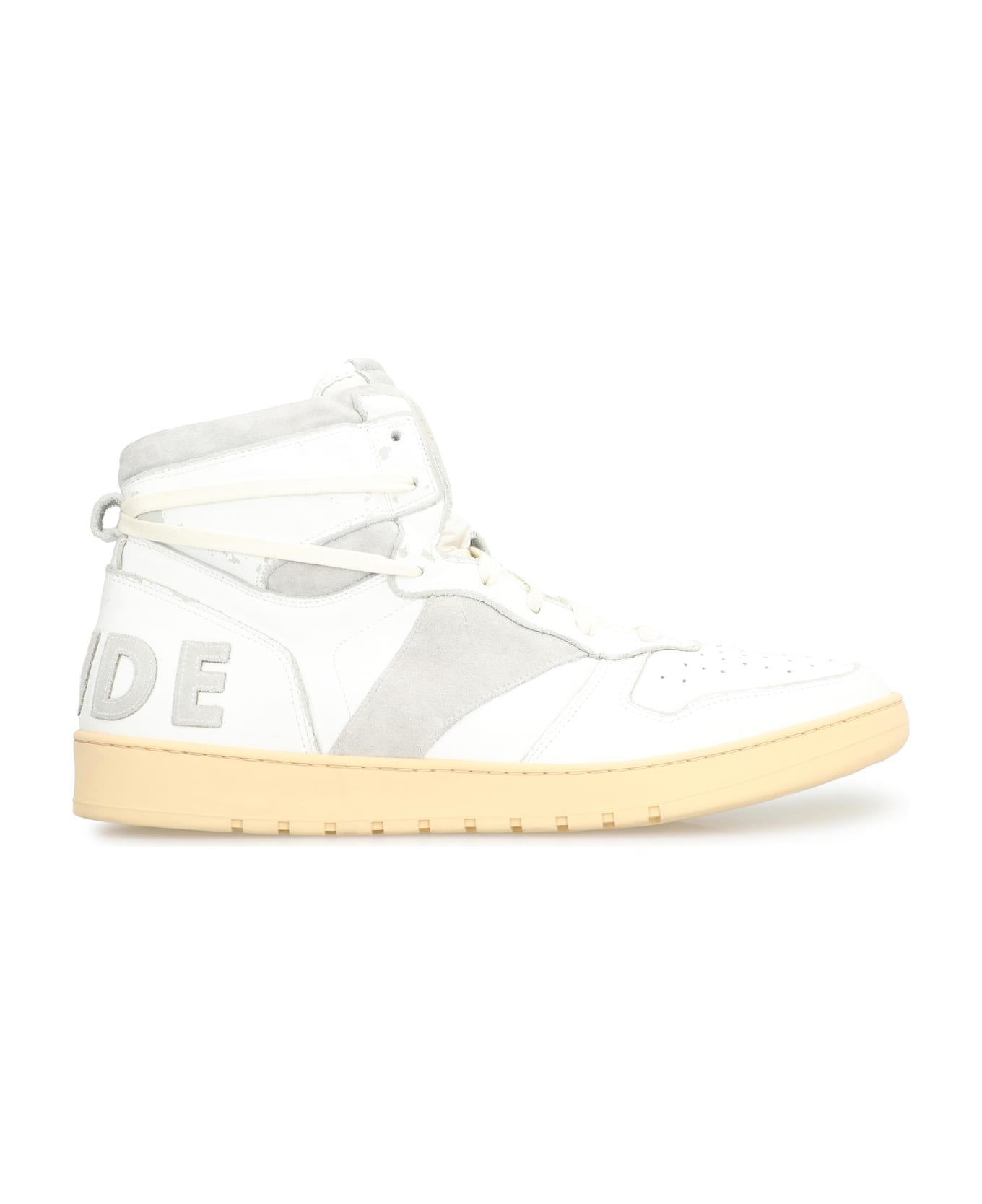 Rhude Rhecess Leather High-top Sneakers - White