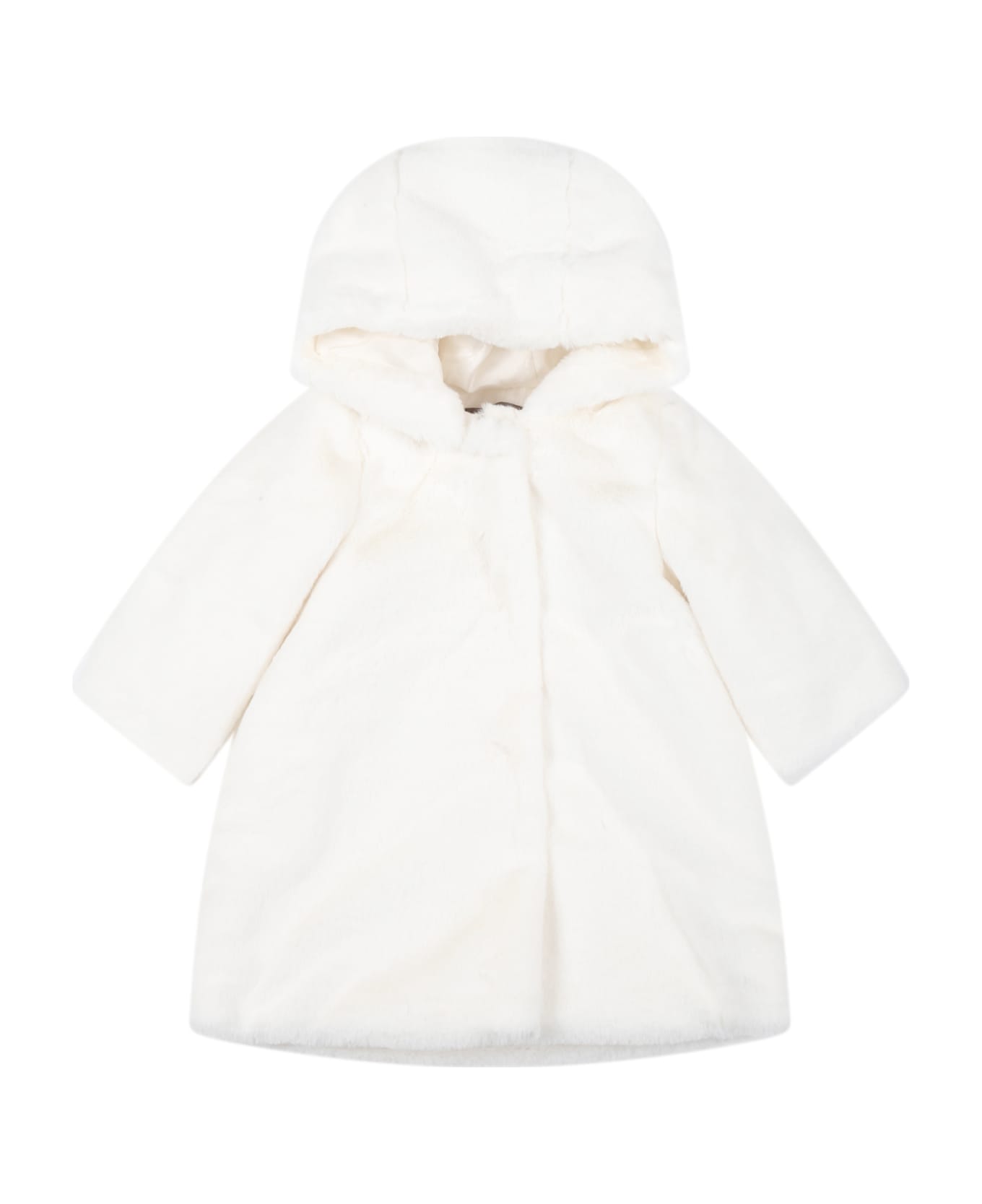 Little Bear White Faux Fur For Baby Girl - White