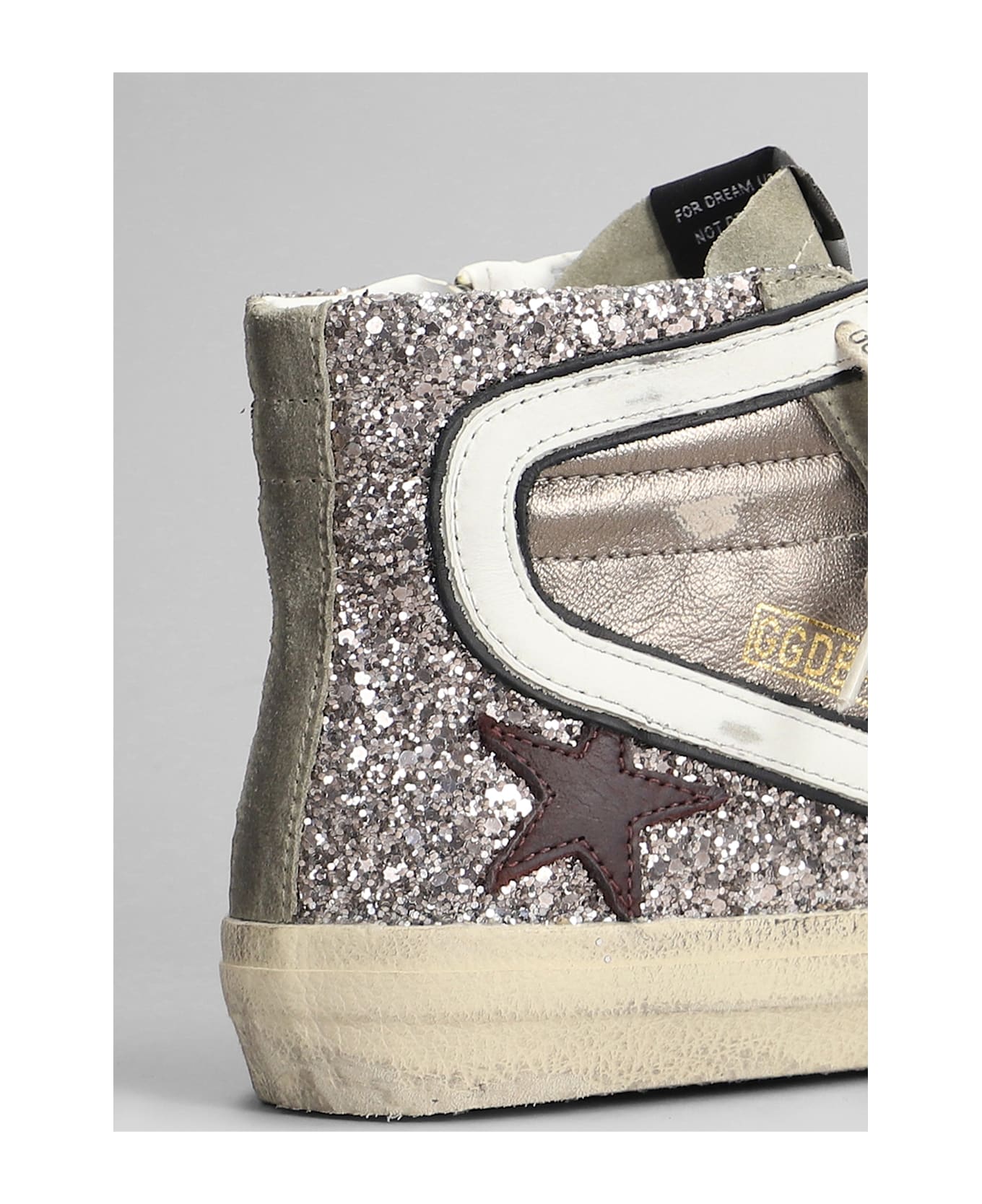 Golden Goose Duble Quarter Sneakers In Grey Suede And Fabric - grey