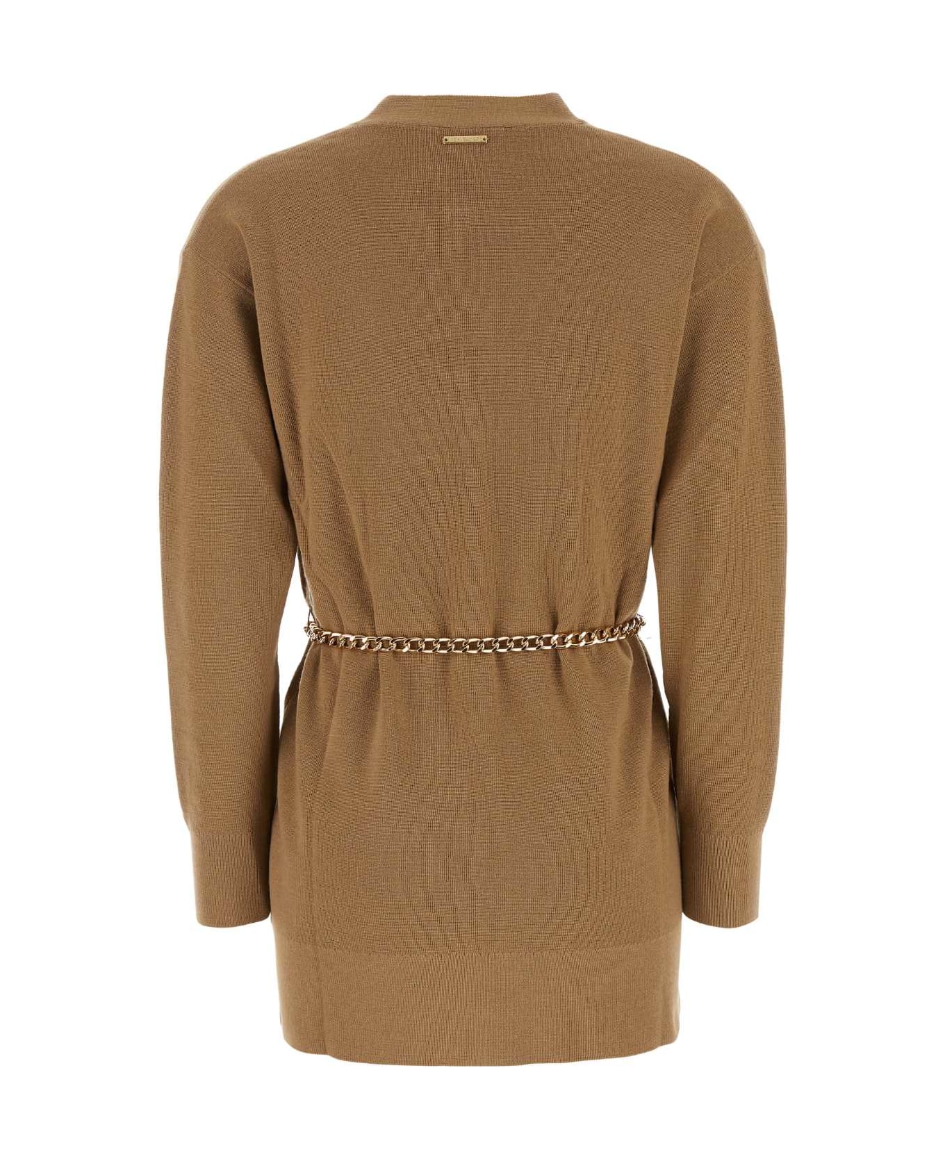 Michael Kors Camel Wool Cardigan - DARKCAMEL