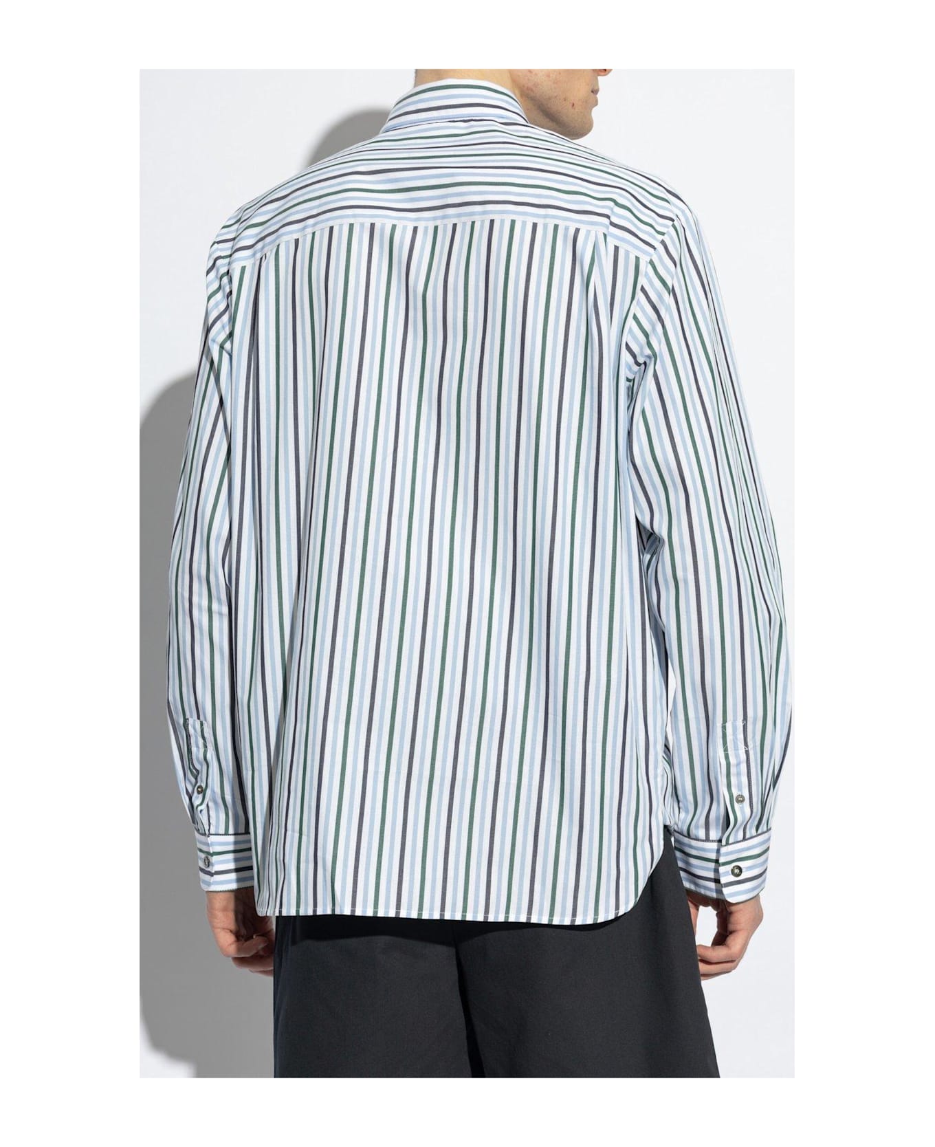 A.P.C. Striped Long-sleeved Shirt - BLUE