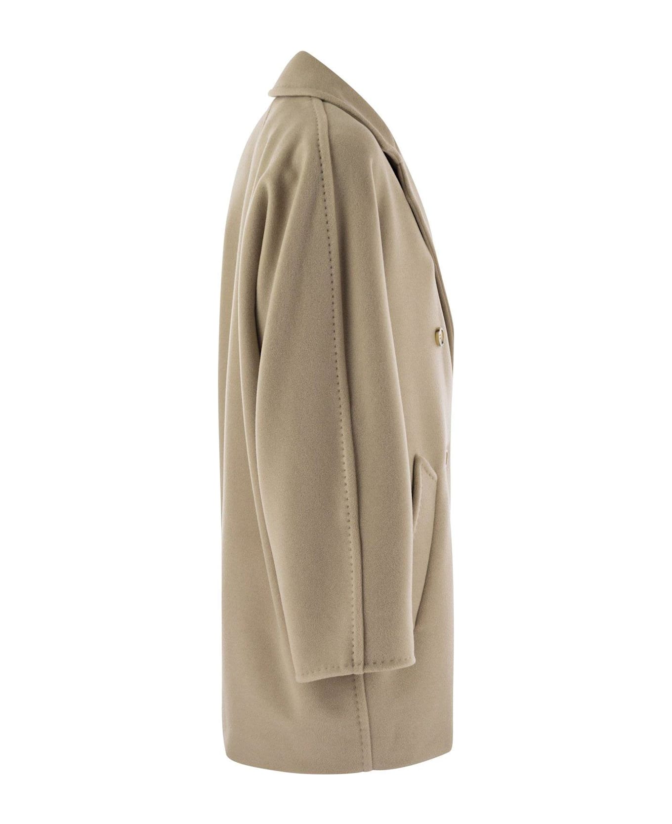 Max Mara Double-breasted Long-sleeved Coat - Ecru