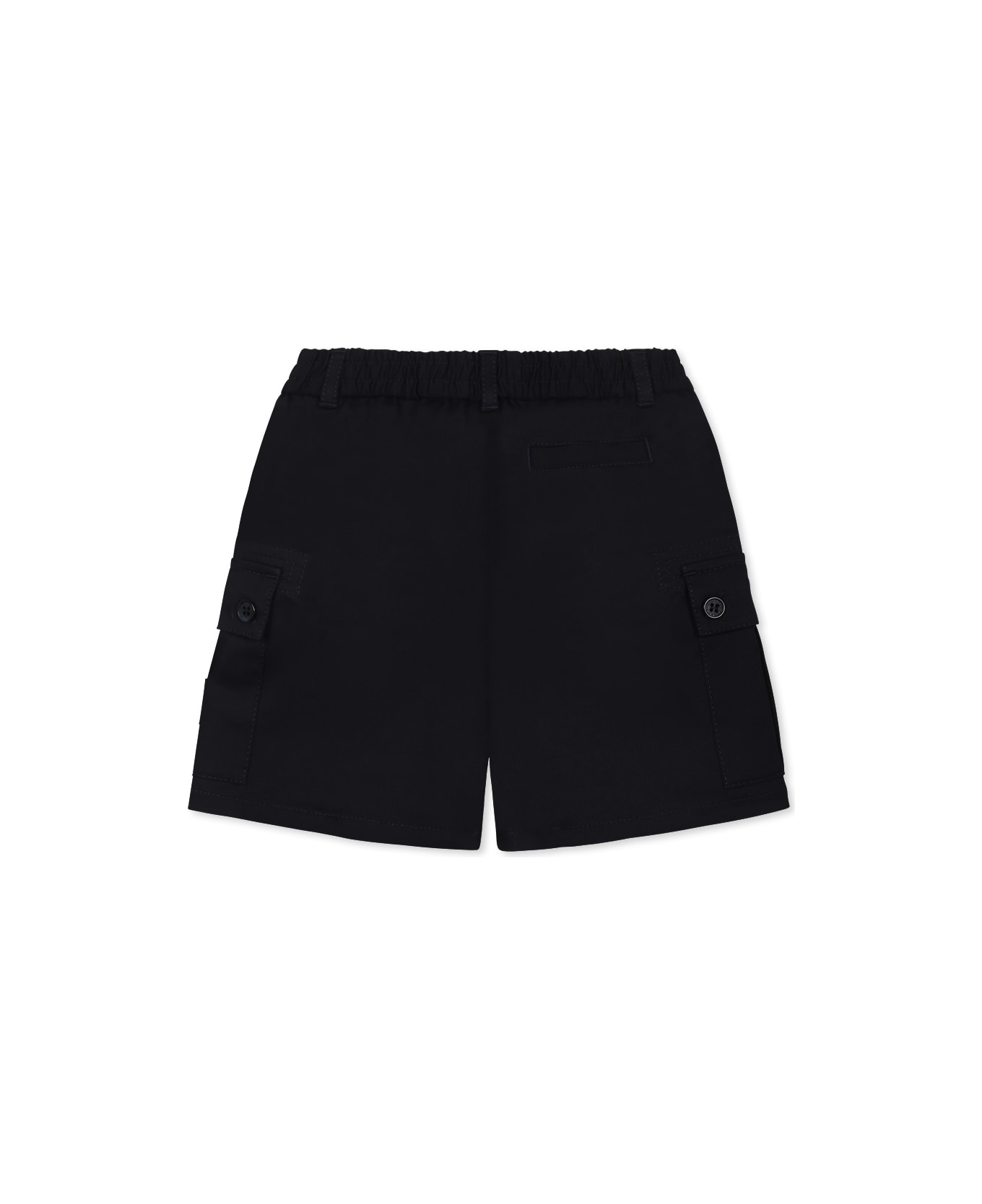 Dolce & Gabbana Blue Shorts For Baby Boy With Logo - Blue