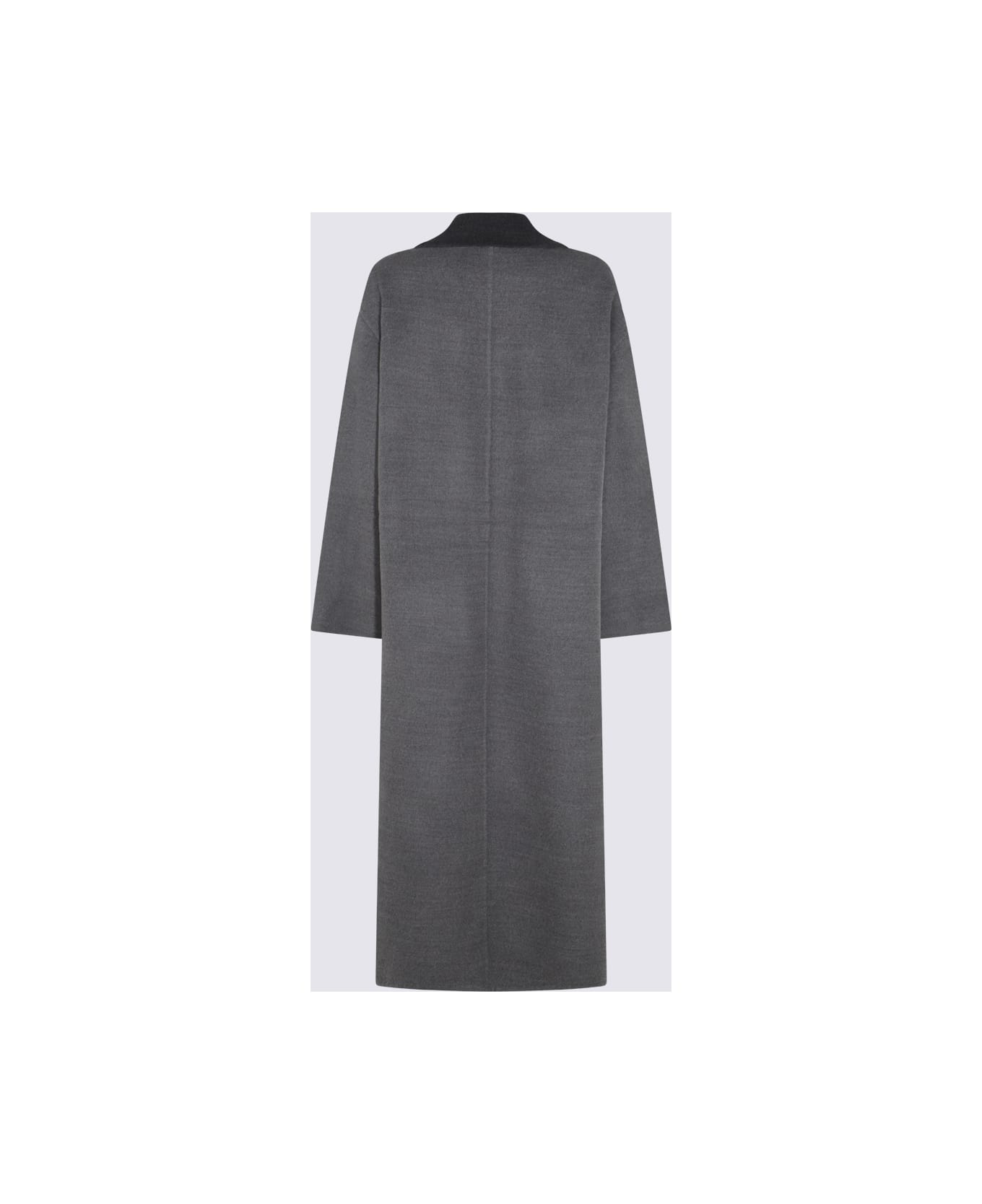 Fabiana Filippi Grey Wool Coat - ROCCIA/ANTRACITE