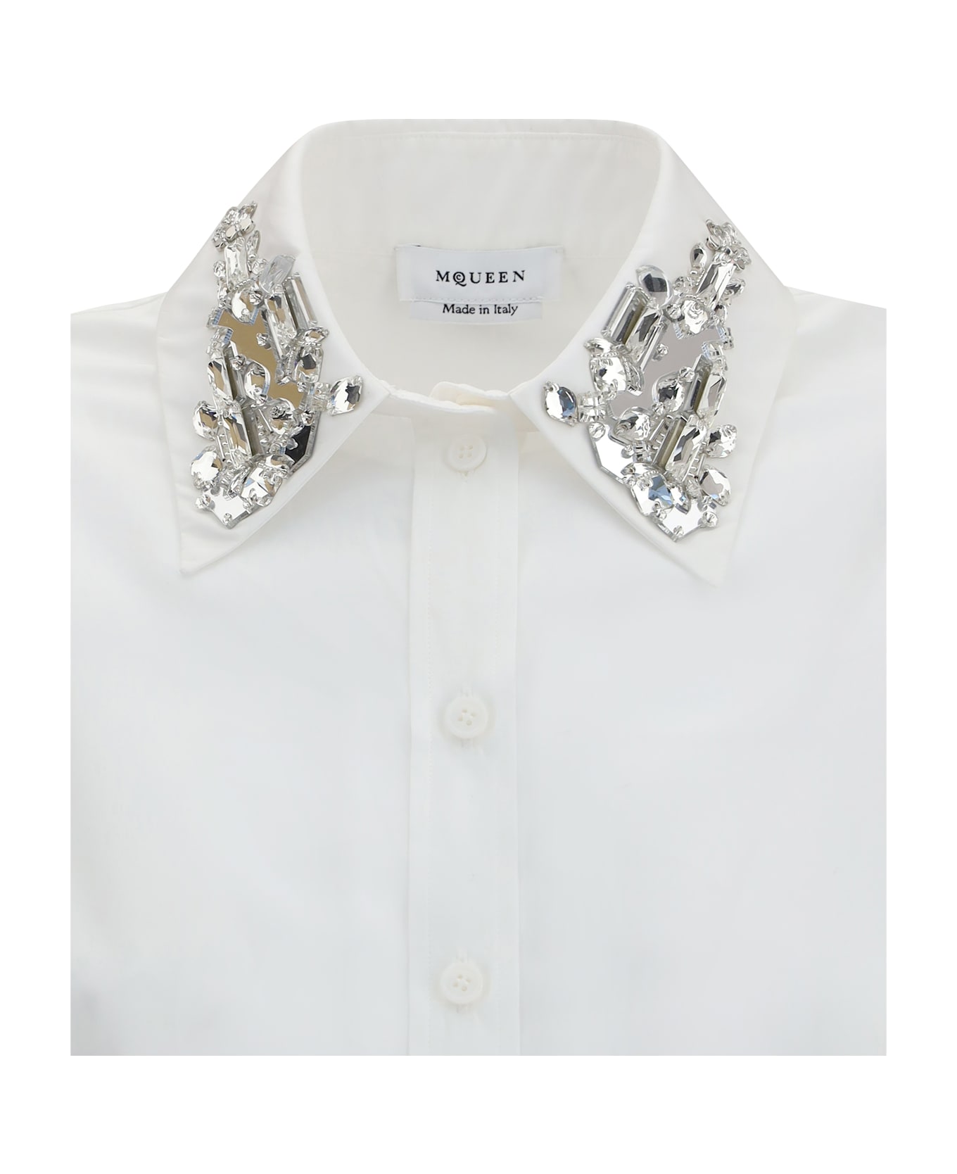 Alexander McQueen Long-sleeved Shirt With Embellished Collar