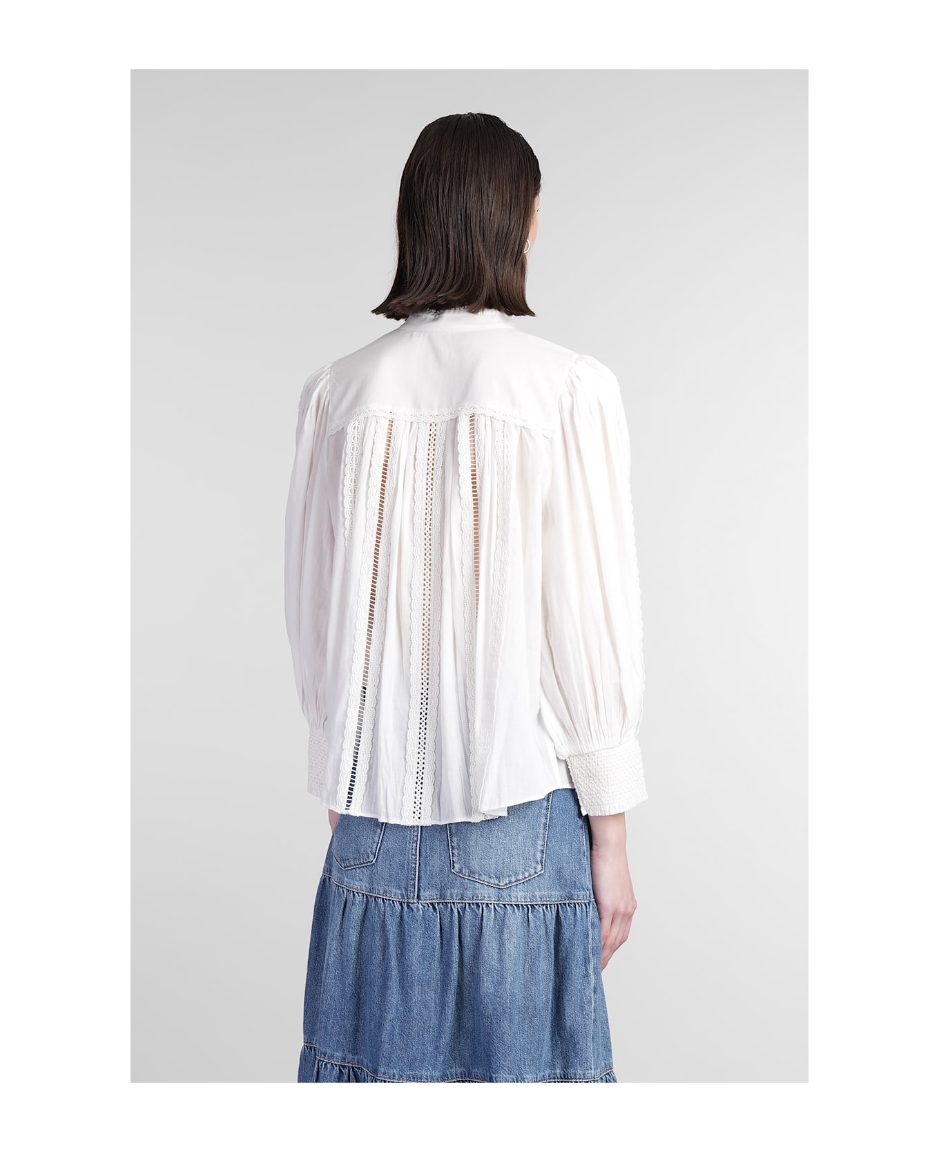 Alice + Olivia Cora Blouse In White Cotton - White