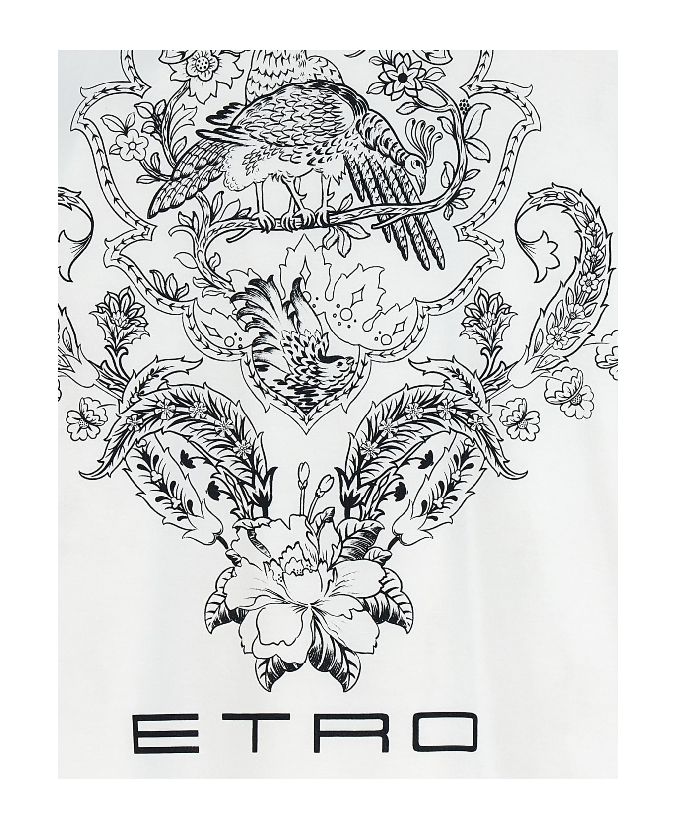 Etro Floral Print T-shirt - White/Black