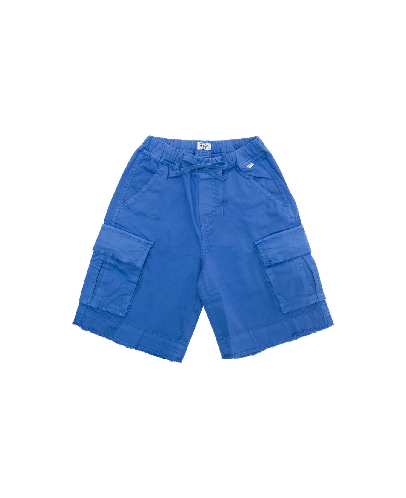 Il Gufo Blue Cargo Shorts In Stretch Cotton Boy - Blu