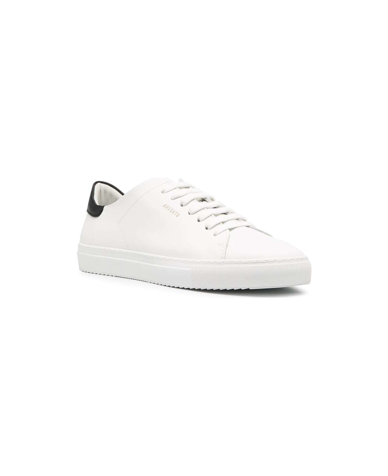 Axel Arigato 
clean 90 Contrast
 White Low Top Sneakers With Laminated Logo In Leather Man - White/black